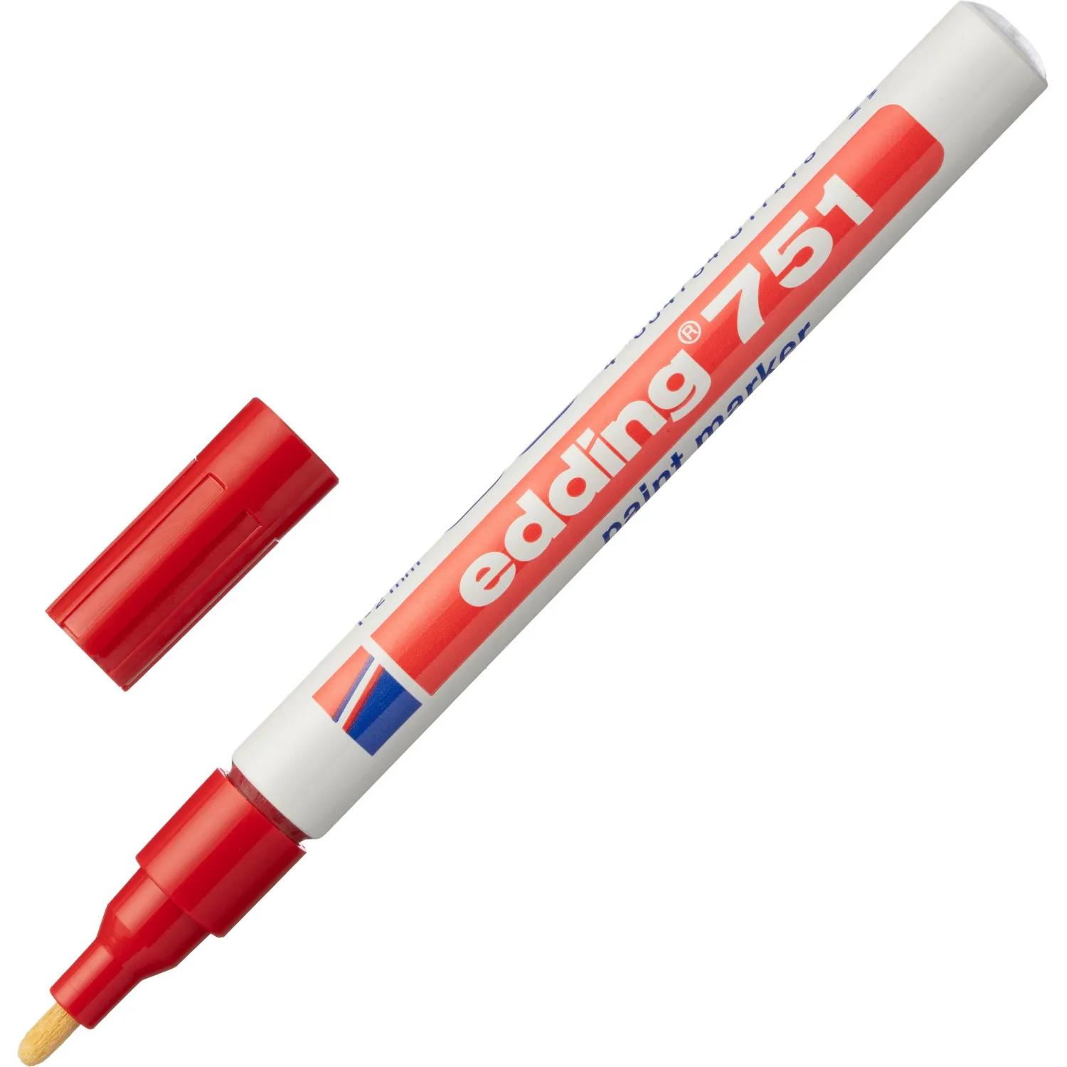 Маркер лаковый EDDING E-751/2 красный, 1-2мм, мет. корп - фото 1
