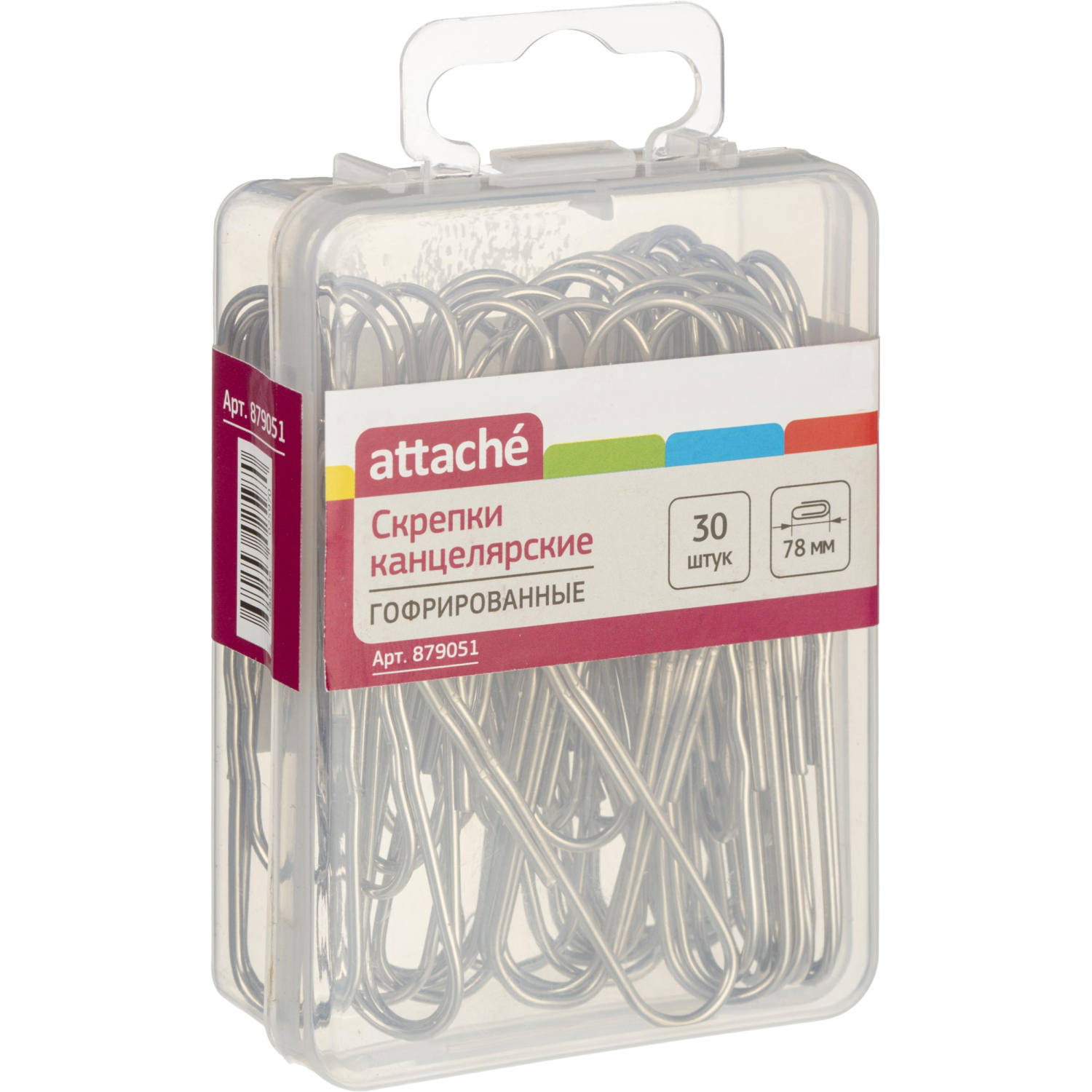 Скрепки Attache никелированные, 78 мм, гофрированные,европодвес, 30 шт/уп - фото 2