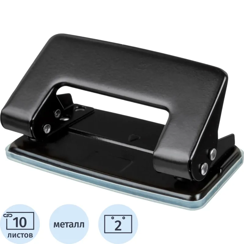Дырокол Attache Economy до 10 листов, без линейки, цвет черный Дырокол Attache Economy до 10 листов, без линейки, цвет черный - фото 1