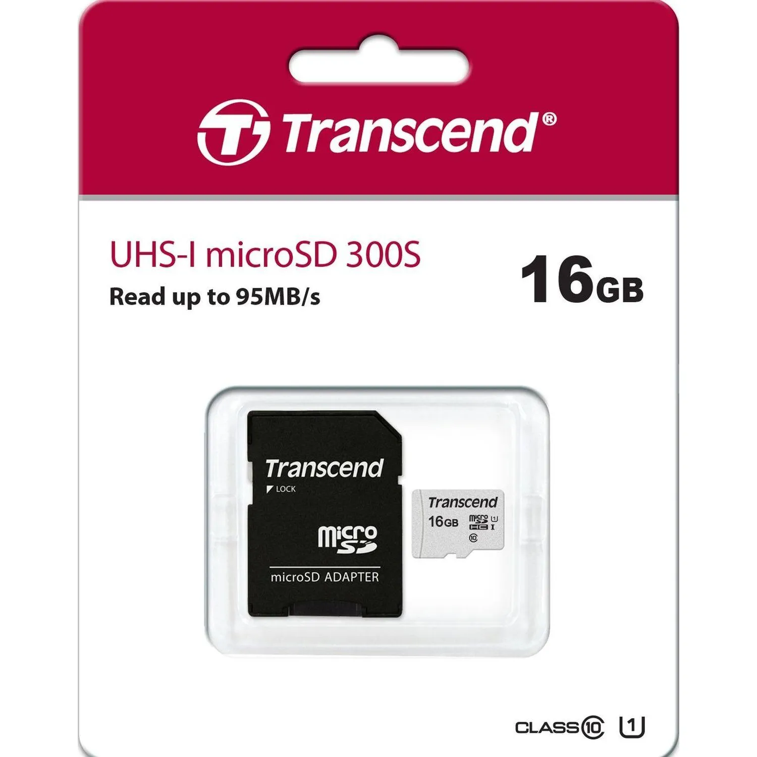 Карта памяти Transcend 300S microSDHC 16Gb UHS-I Cl10 +ад, TS16GUSD300S-A - фото 3