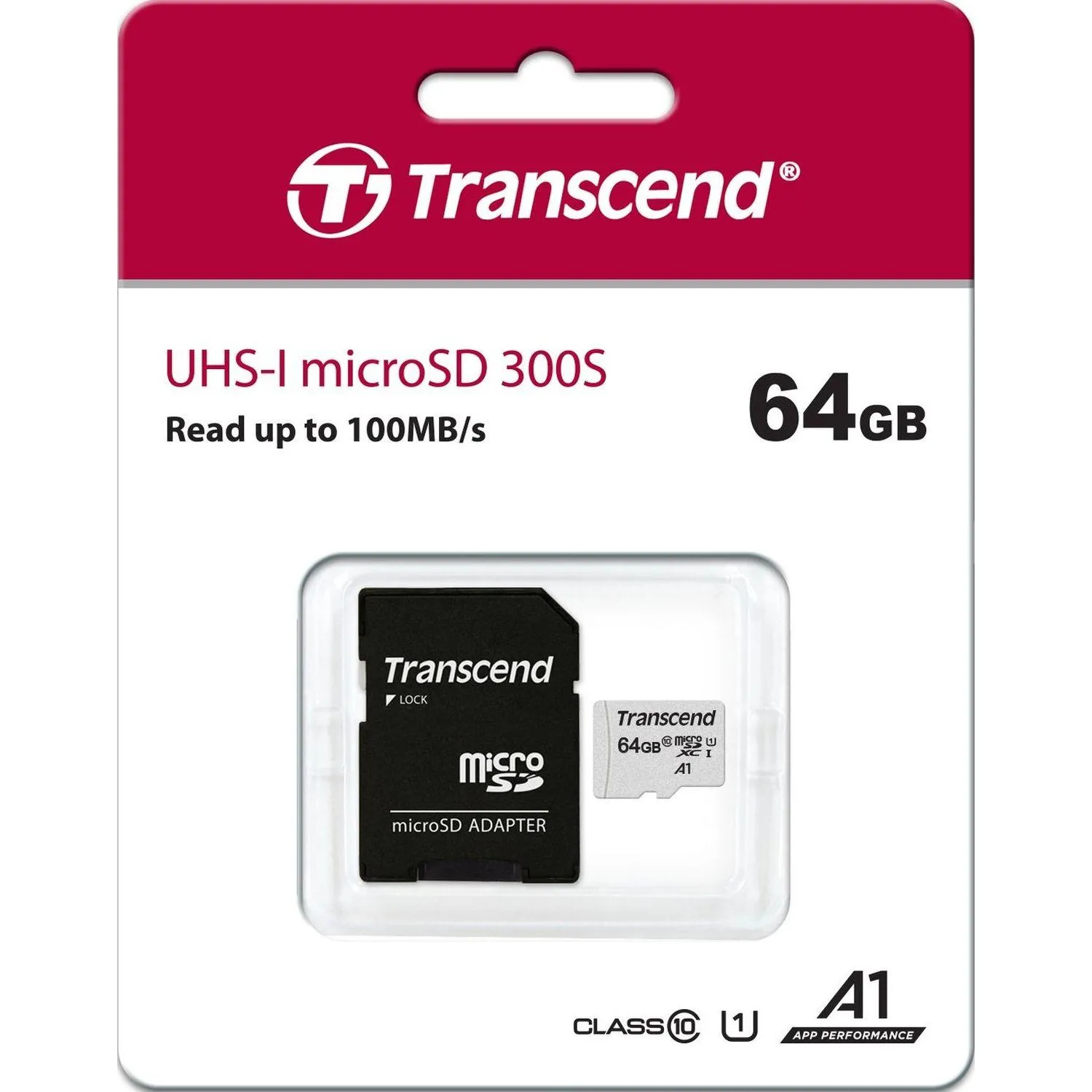 Карта памяти Transcend 300S microSDXC 64Gb UHS-I Cl10 +ад, TS64GUSD300S-A - фото 3