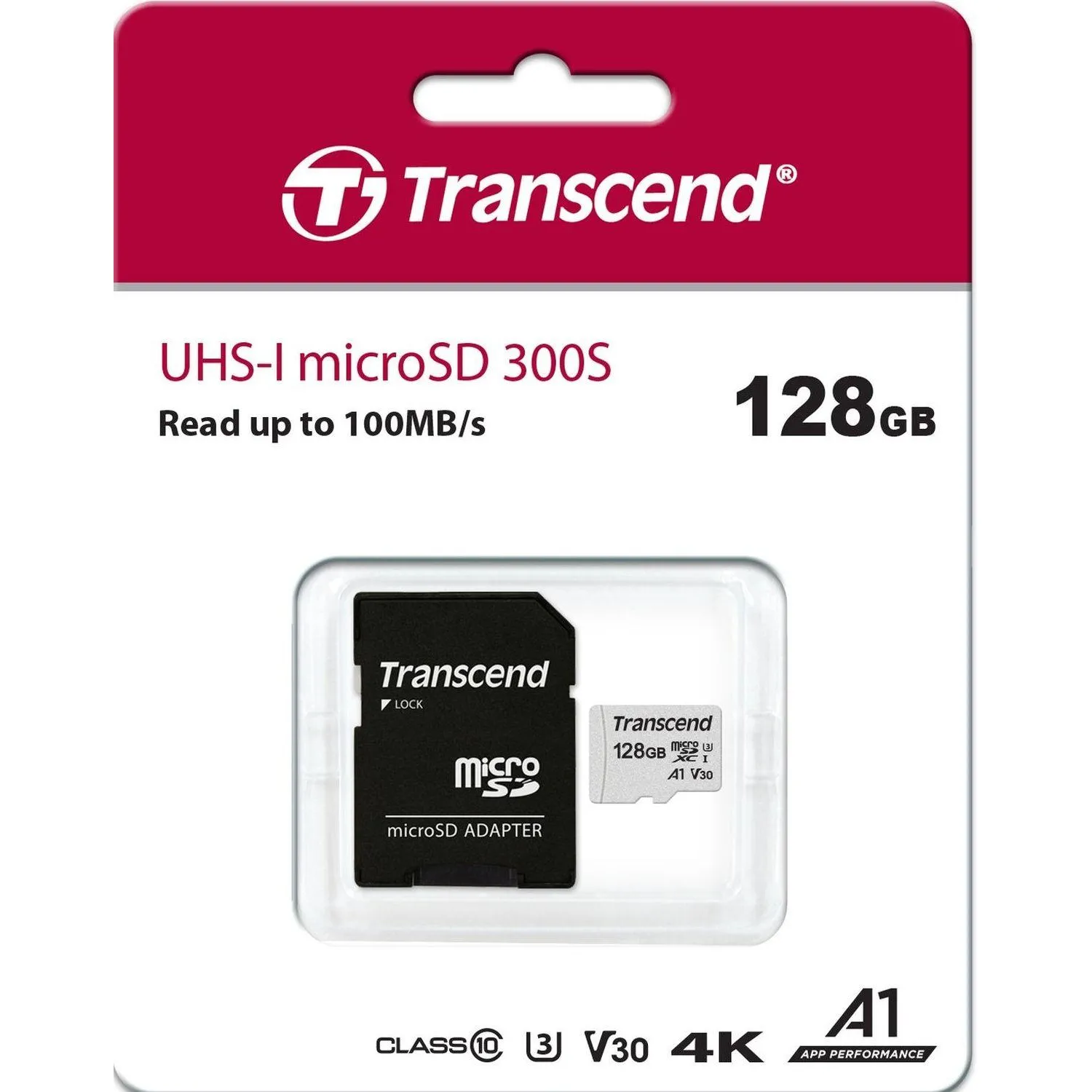 Карта памяти Transcend 300S microSDXC 128Gb UHS-I Cl10 +ад, TS128GUSD300S-A - фото 3
