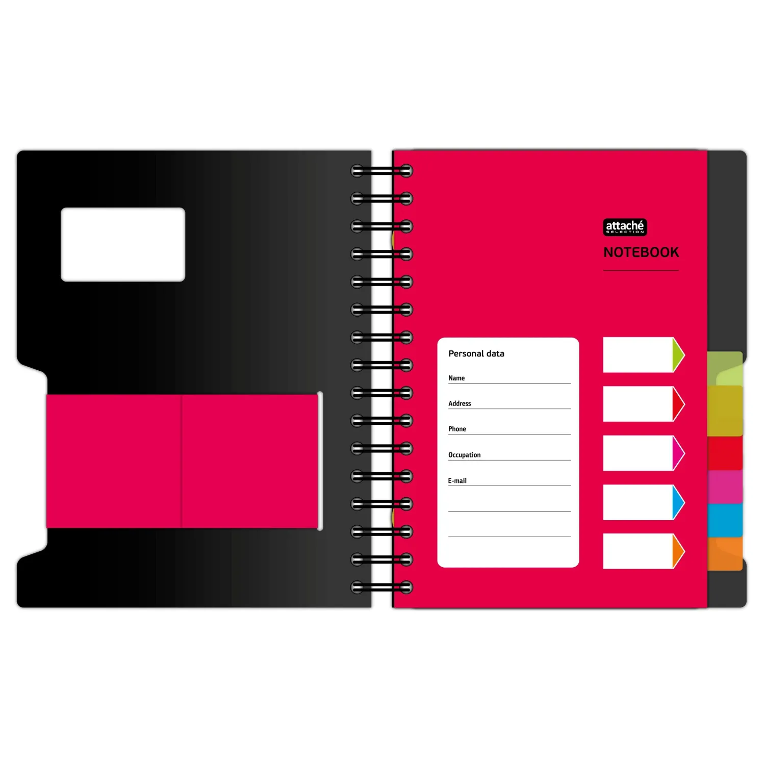 Бизнес-тетрадь А5,200л,кл,греб. Attache Selection Office book черн металлик - фото 2