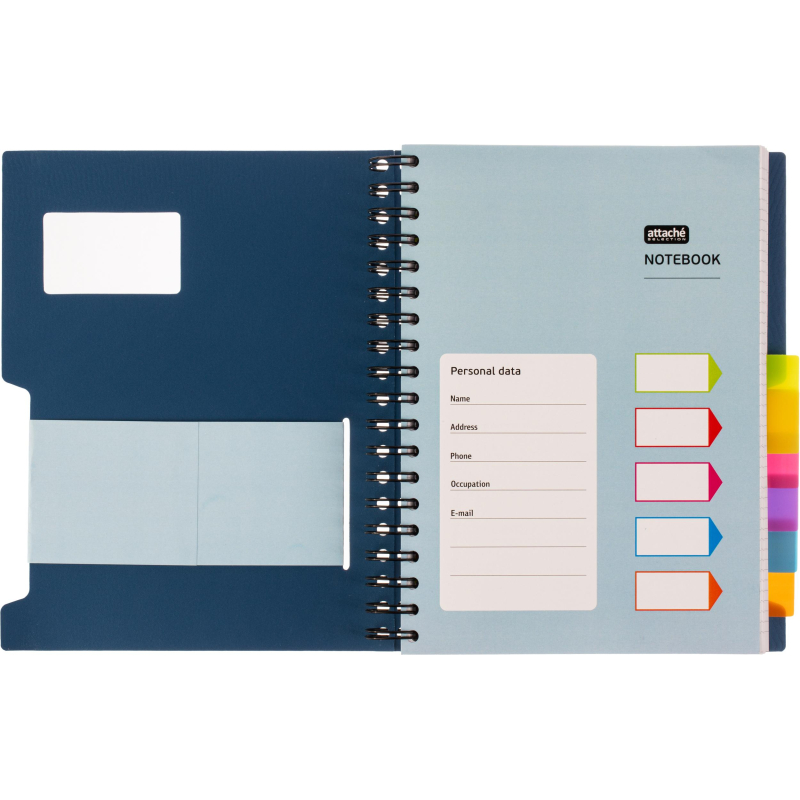 Бизнес-тетрадь B5,200л,кл,греб Attache Selection Office book синийметаллик - фото 6