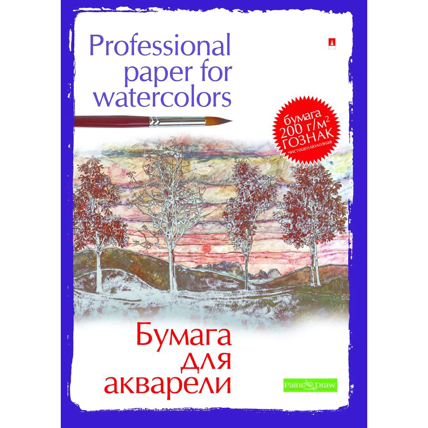 Папка для рисования акварелью А4,20л,блок ГОЗНАК 200гр 4-021 дизайн в ассор - фото 2