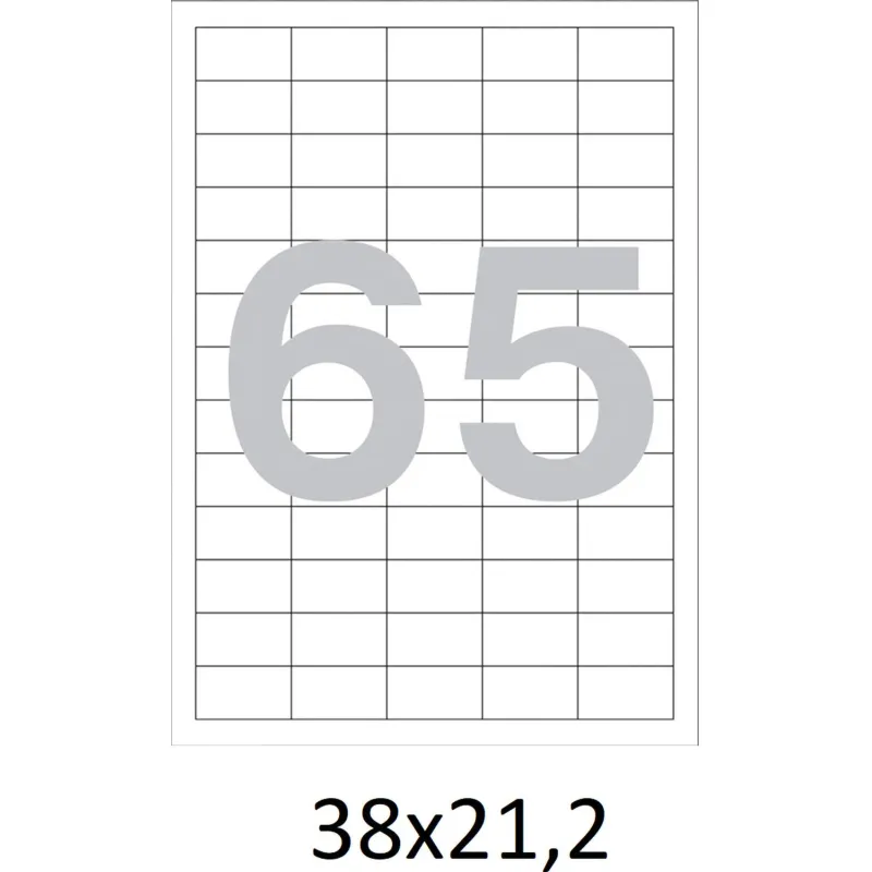 Этикетки самоклеящиеся  38х21,2 мм/65 шт. на листе А4 (100л./уп) - фото 4