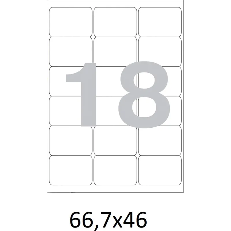 Этикетки самоклеящиеся  66,7х46 мм/18 шт. на лист А4 (100л./уп) - фото 4