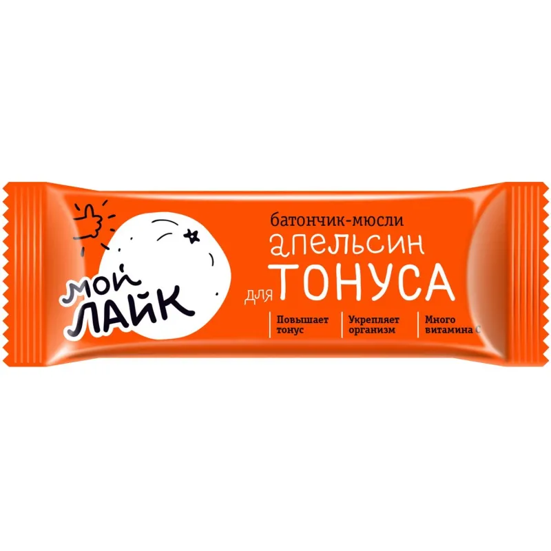 Батончик мюсли Леовит Апельсин для тонуса, (30б/25г) 132348 - фото 1