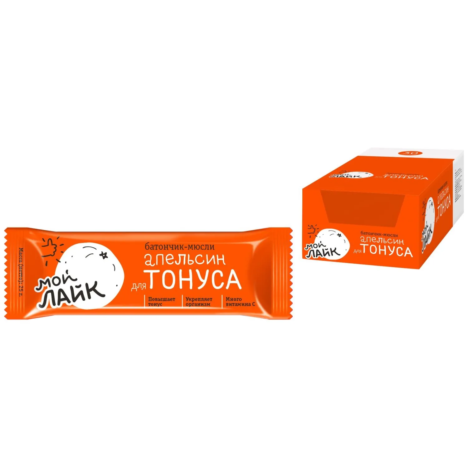 Батончик мюсли Леовит Апельсин для тонуса, (30б/25г) 132348 - фото 3