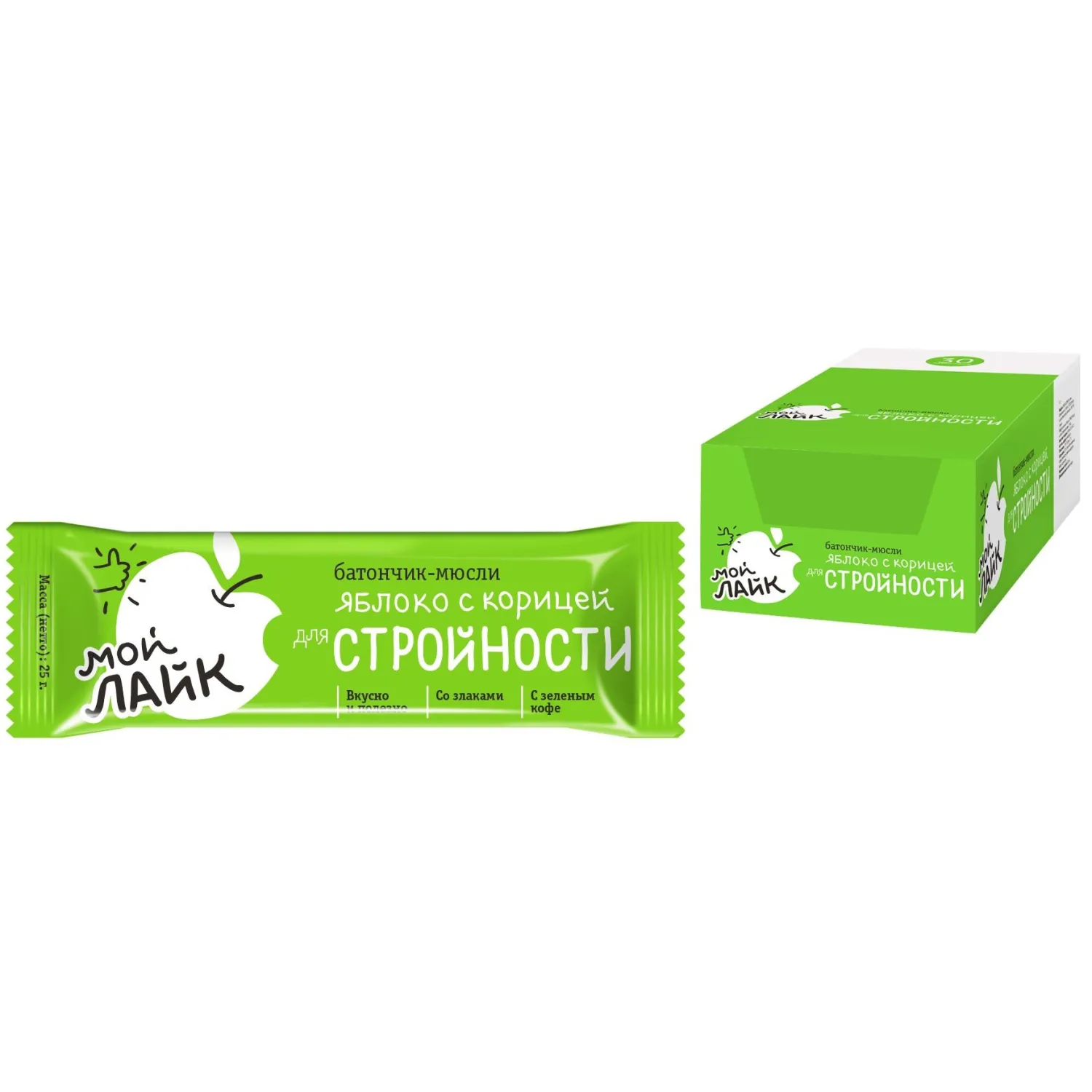 Батончик мюсли Леовит Яблоко с корицей для стройности, (30б/25г) 132351 - фото 3