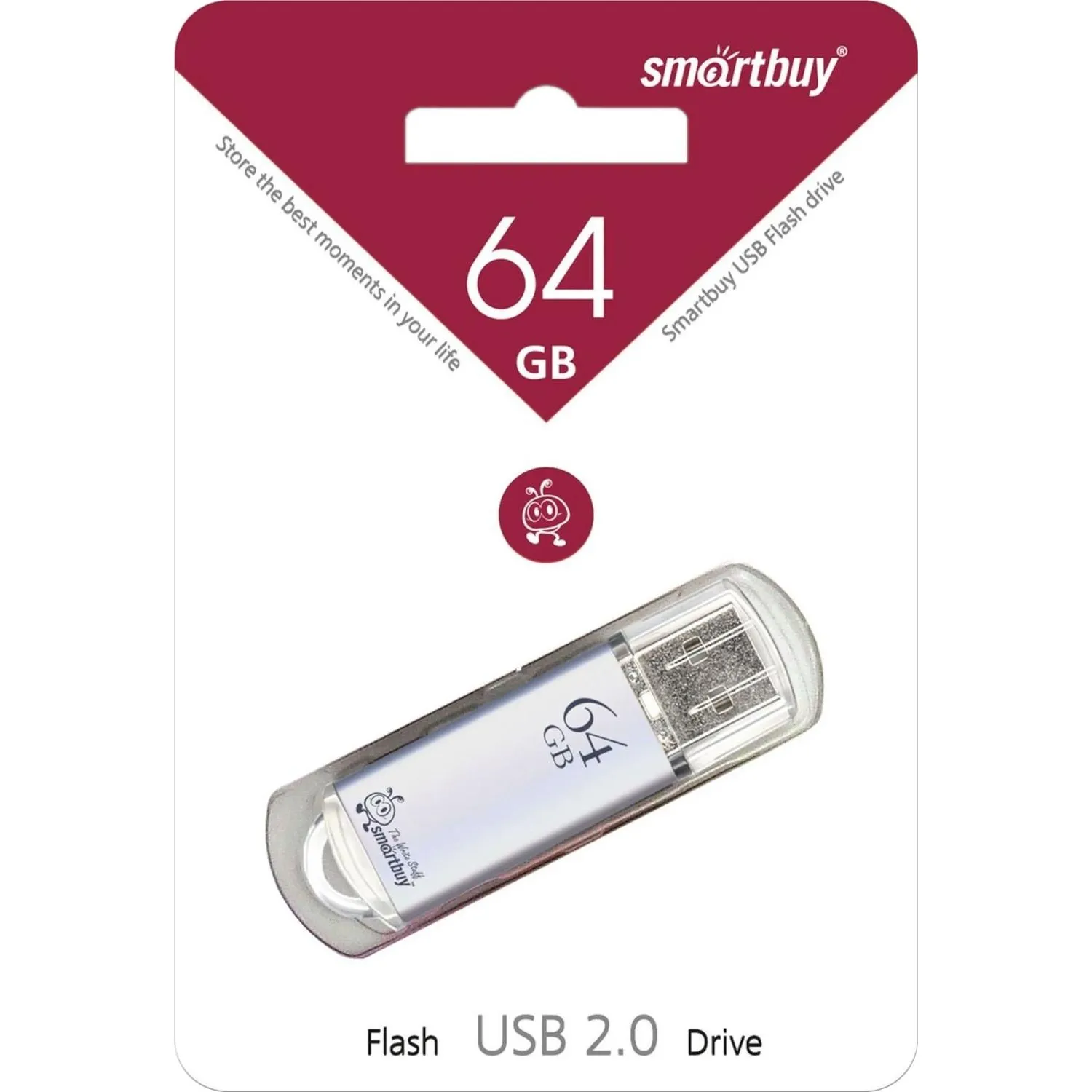 Флеш-память Smartbuy V-Cut, 64Gb, USB 2.0, сереб, SB64GBVC-S - фото 4