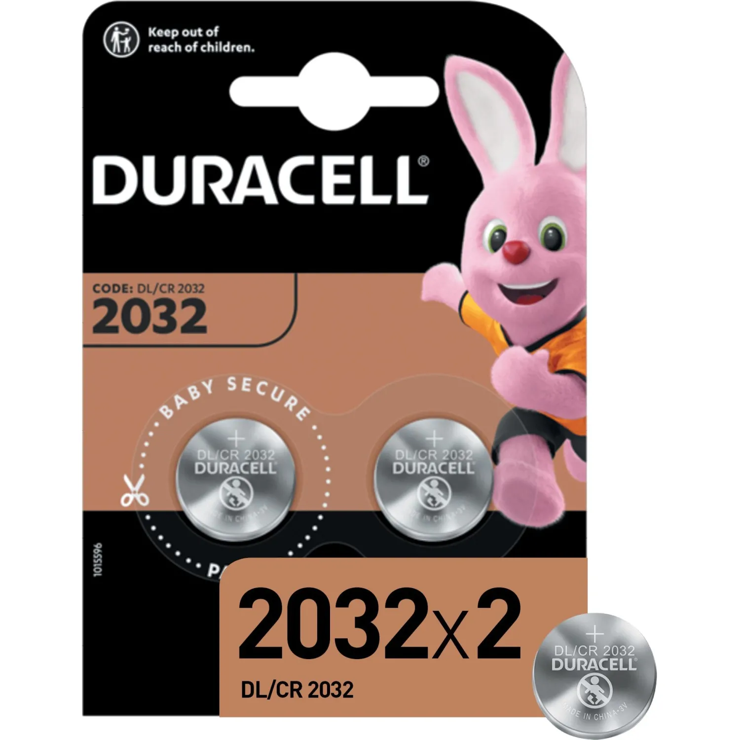 Батарейки литиевые DURACELL Lithium ОРИГИНАЛ CR2032 "таблетки, дисковые, кнопочные" КОМПЛЕКТ 2 шт. - фото 1