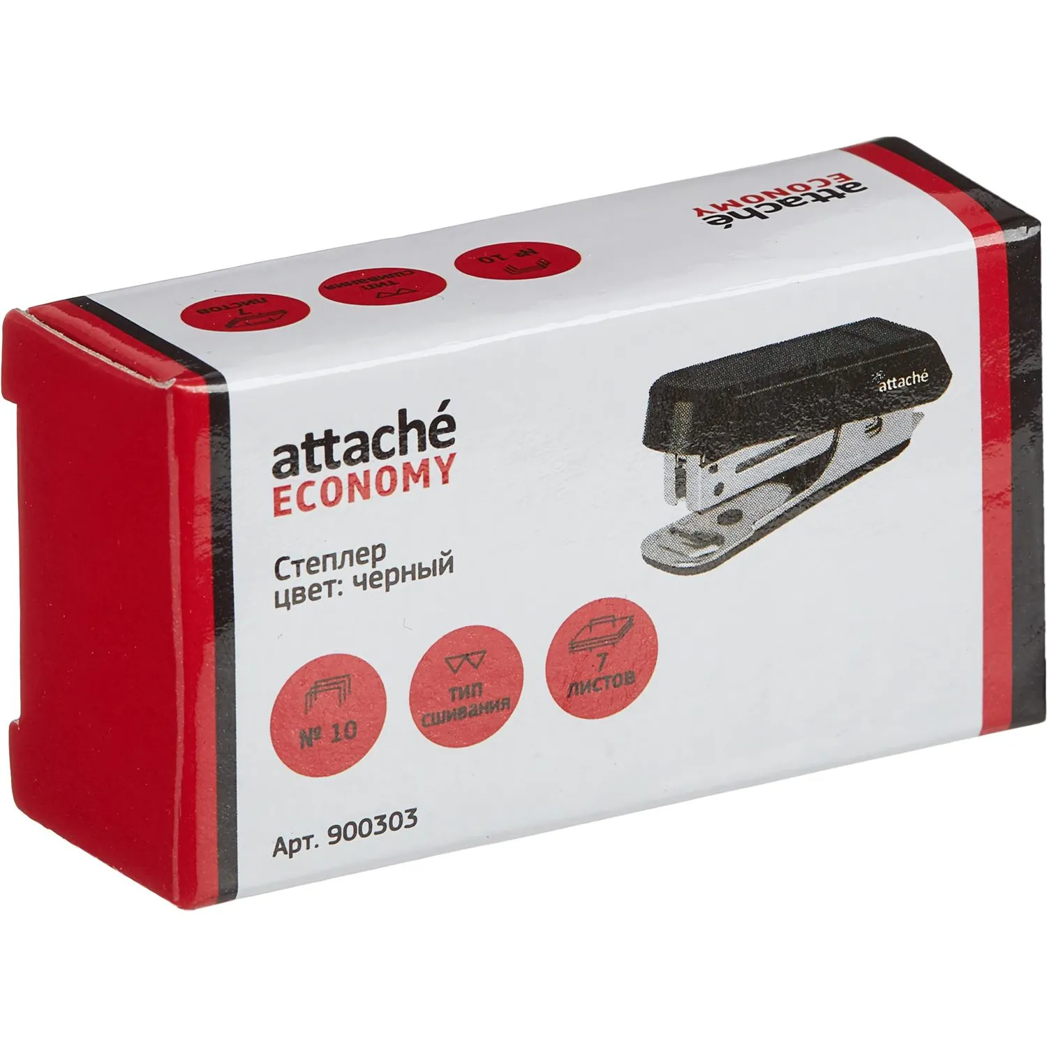 Степлер -мини Attache №10 на 7 листов, черный антистеп - фото 2