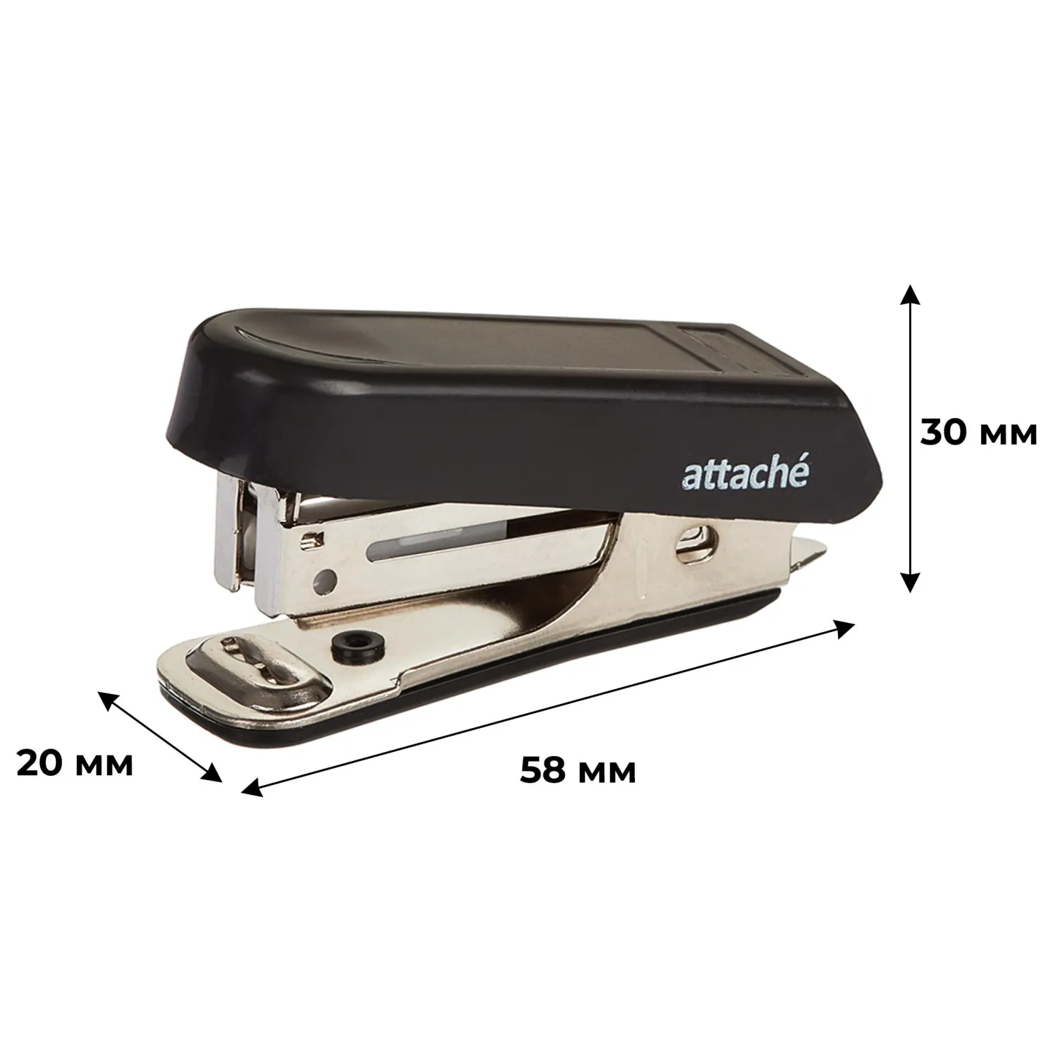 Степлер -мини Attache №10 на 7 листов, черный антистеп - фото 4