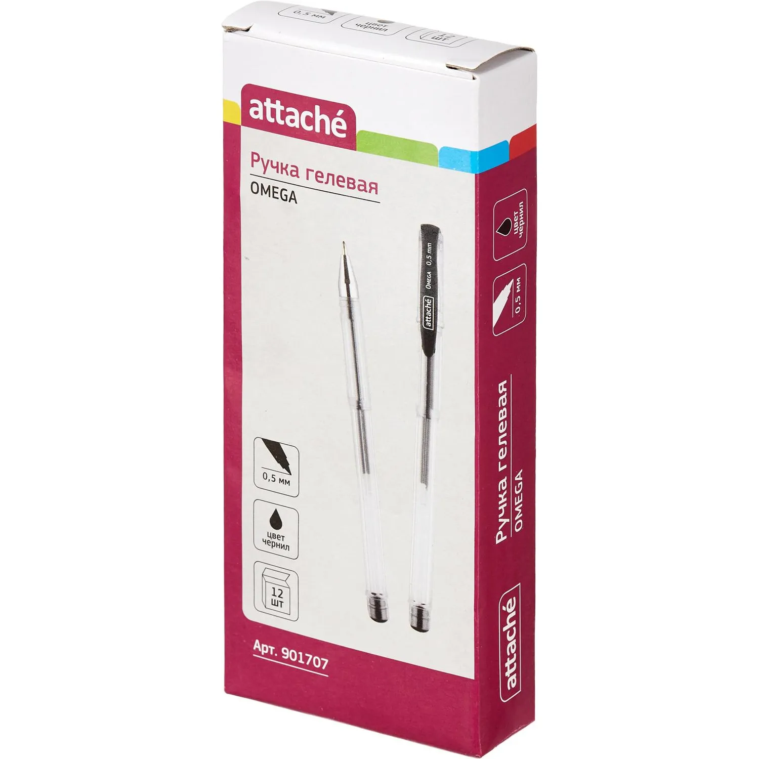 Ручка гелевая неавтомат. Attache черный стерж., 0,5мм - фото 4