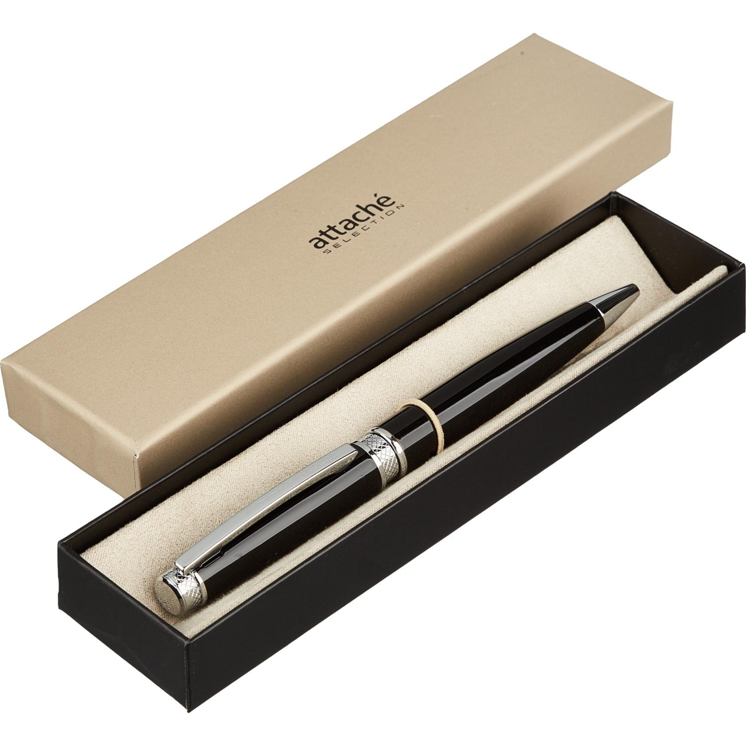 Ручка шариковая  Attache SelectionDesire,черн.корп.,пов.мех.,синий,футляр - фото 3