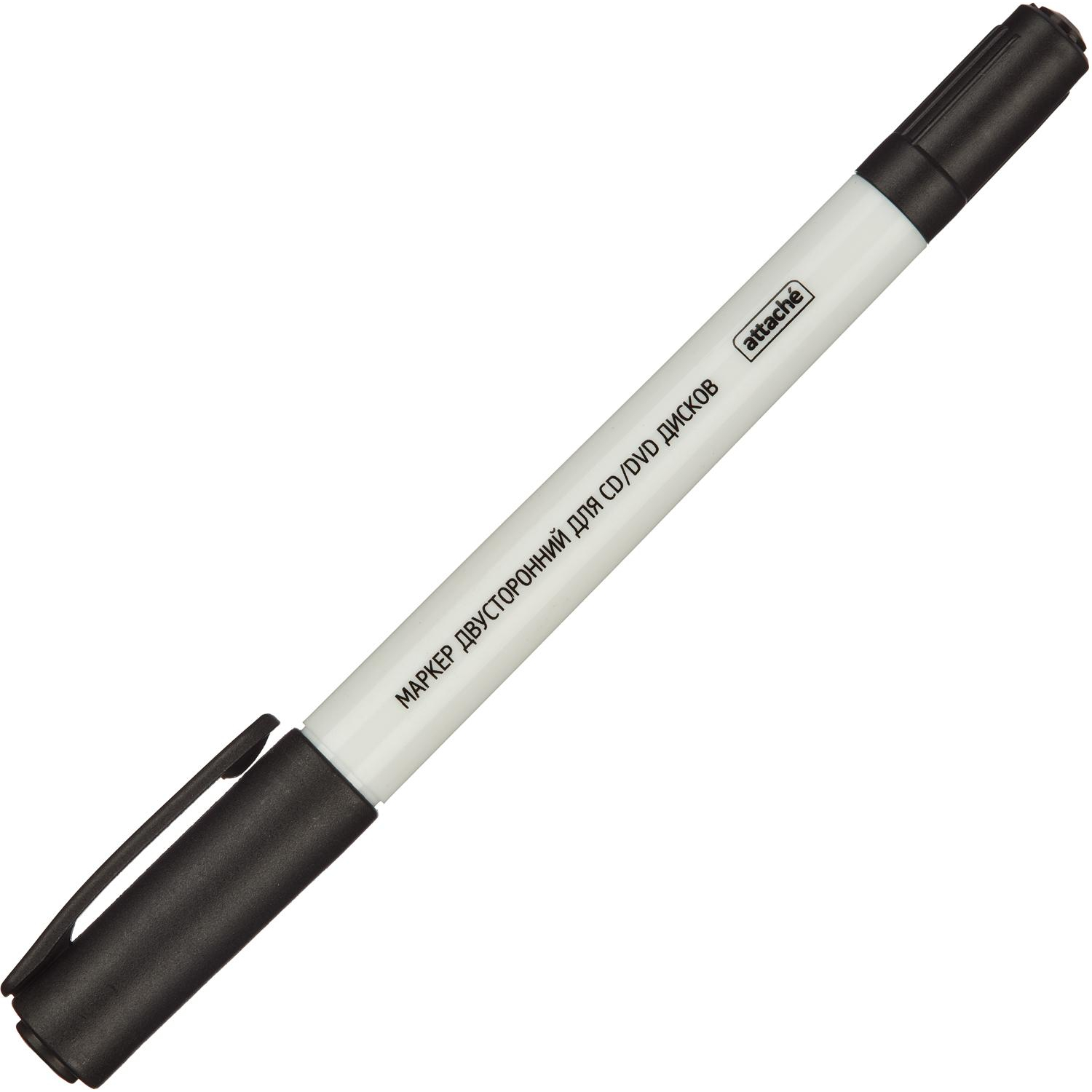 Маркер для CD Attache двусторонний черный 0,5/1,2 мм - фото 2