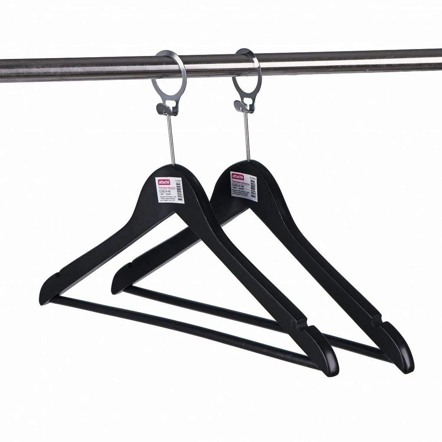Вешалка-плечики WW_Attache CU3014-AB/LH001-ANTI дер,антив,кольцо,р50-52 чер - фото 5