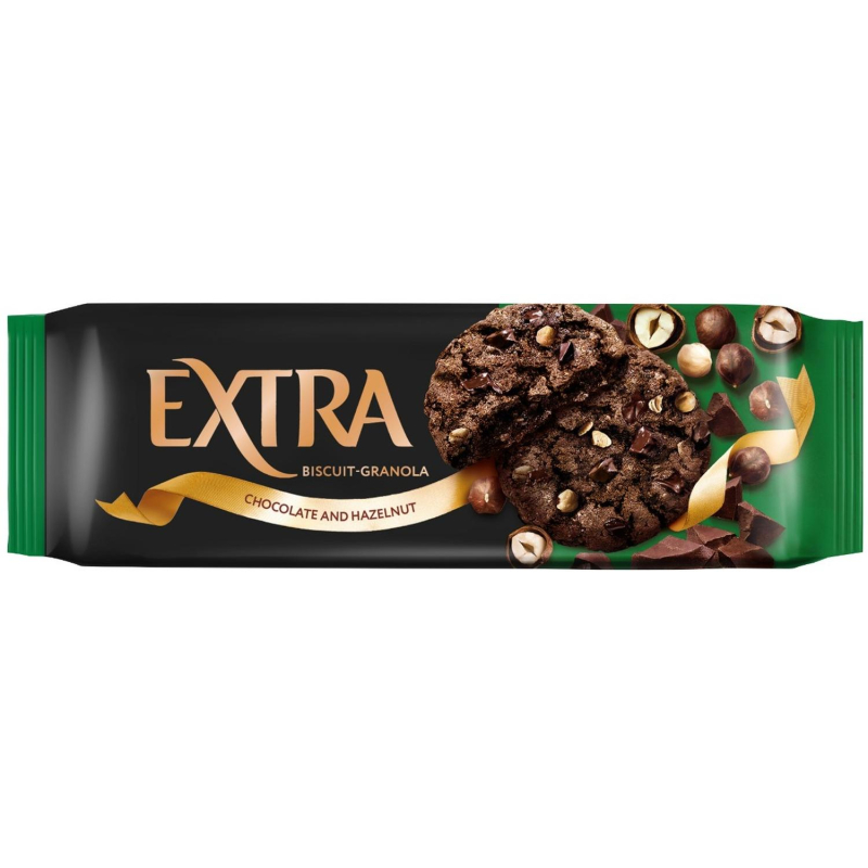 Печенье сдобное Extra Гранола с шоколадом и фундуком, 150 гр - фото 1