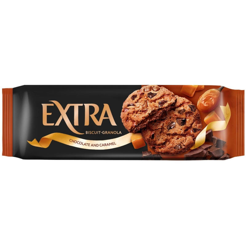 Печенье сдобное Extra Гранола с шоколадом и карамелью, 150 гр - фото 1