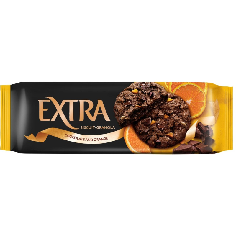 Печенье сдобное Extra Гранола с шоколадом и апельсином, 150 гр - фото 1