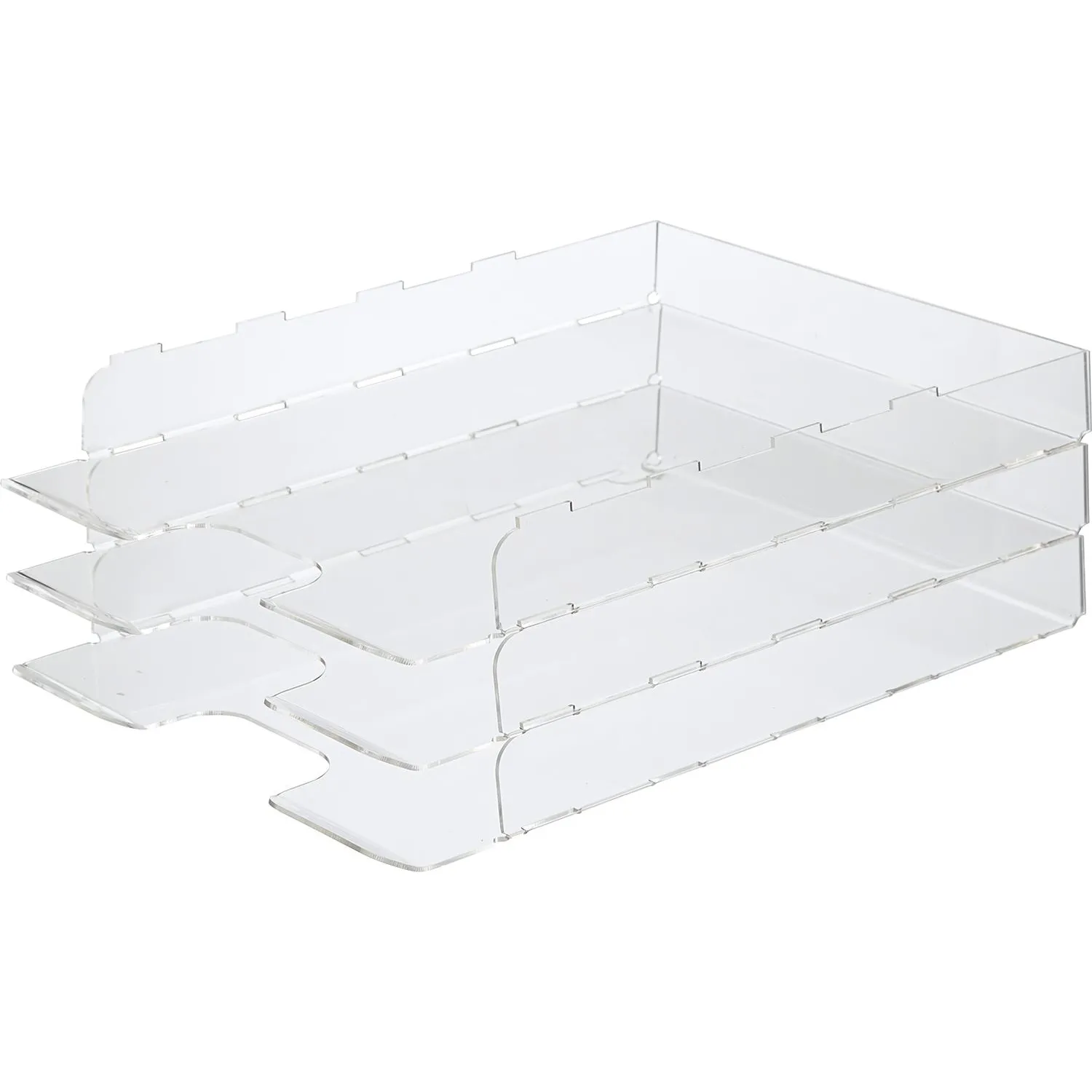 Лоток горизонтальный А3, акрил, прозрачный 55х300х420 - фото 2