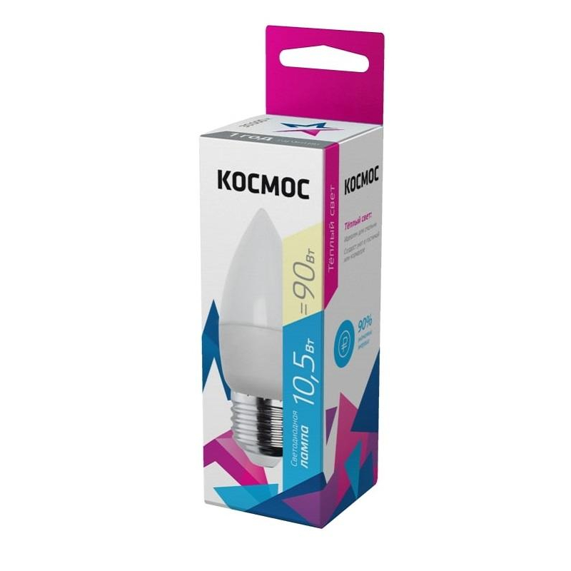 Лампа светодиодная КОСМОС BASIC CN 10.5W 220V E27 3000K - фото 1