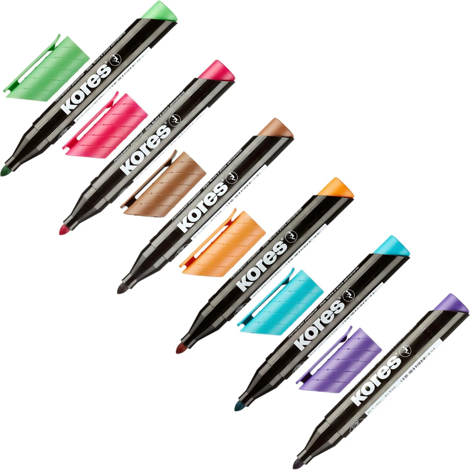 Маркер перманентный KORES набор 6 цв. 1,5-3 мм круглый наконечник &#039;20902 - фото 2