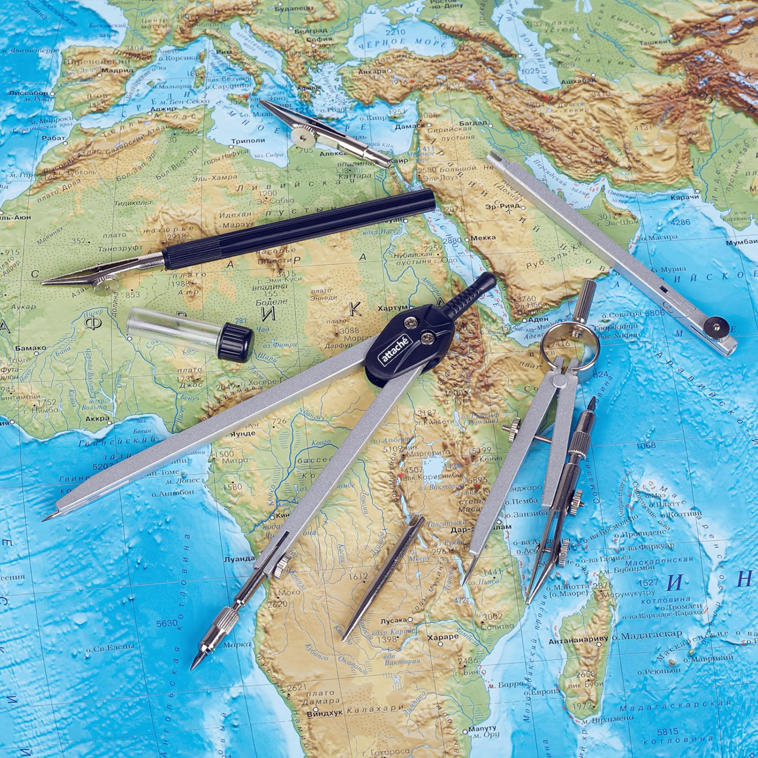 Готовальня Attache, 7 предметов, пласт.пенал - фото 2