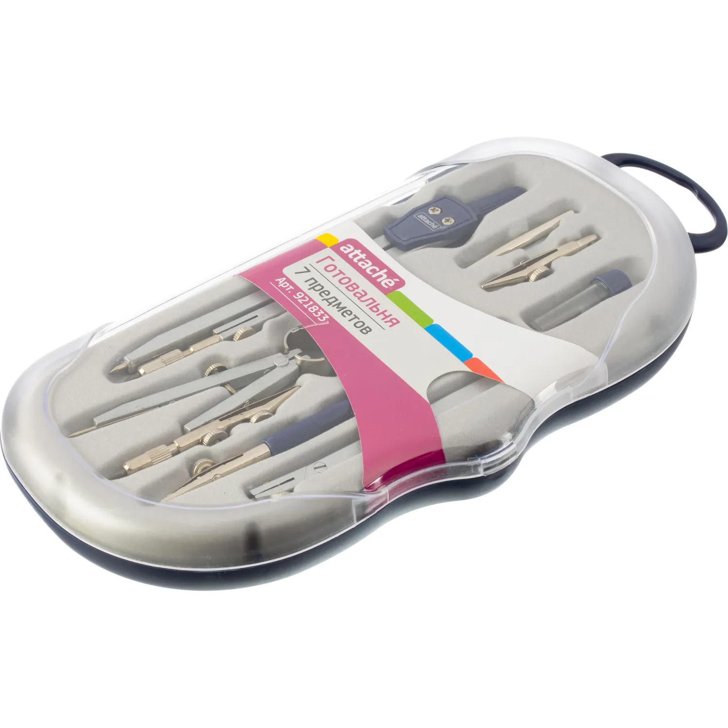 Готовальня Attache, 7 предметов, пласт.пенал - фото 12