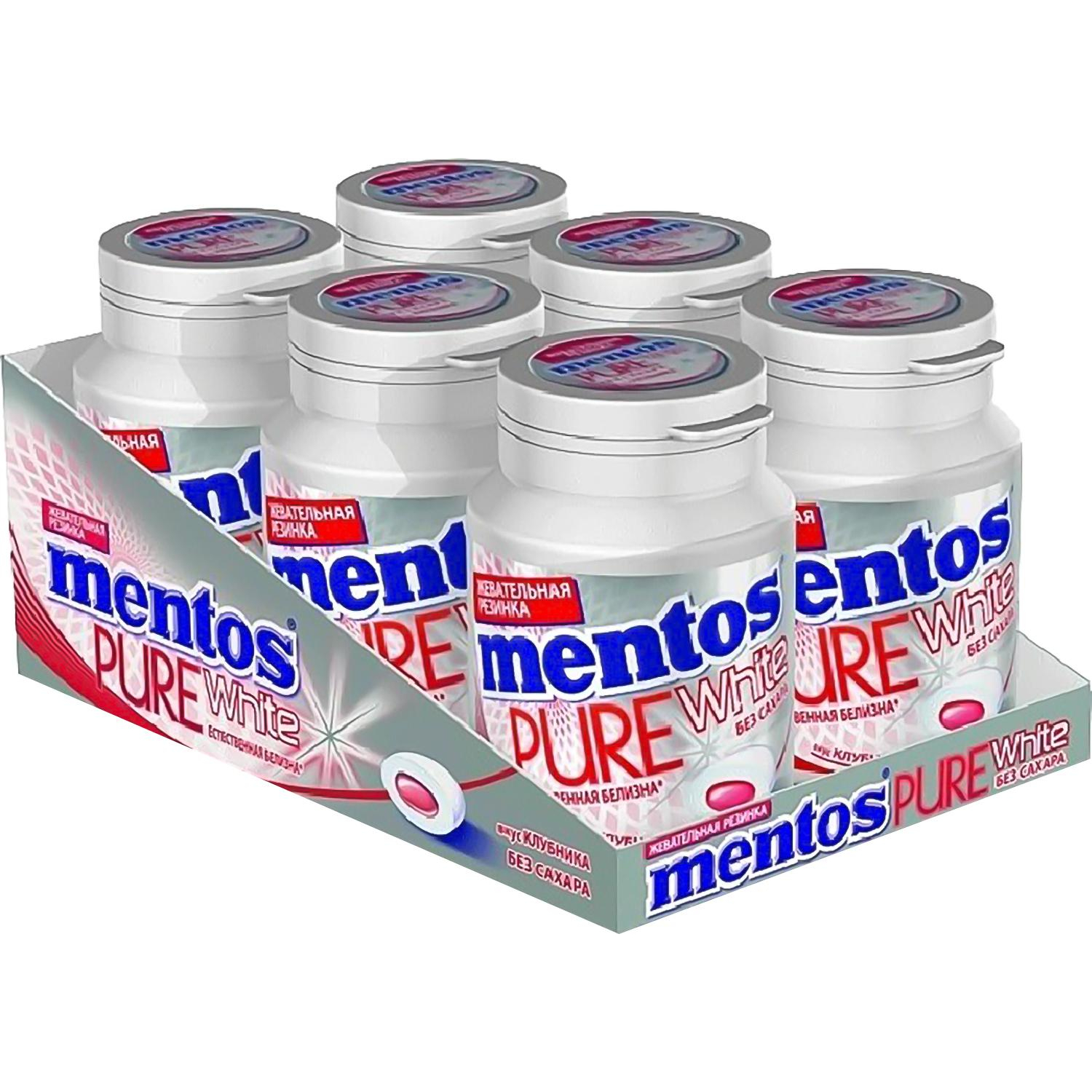 Жевательная резинка Mentos Pure White Клубника, 54г - фото 2