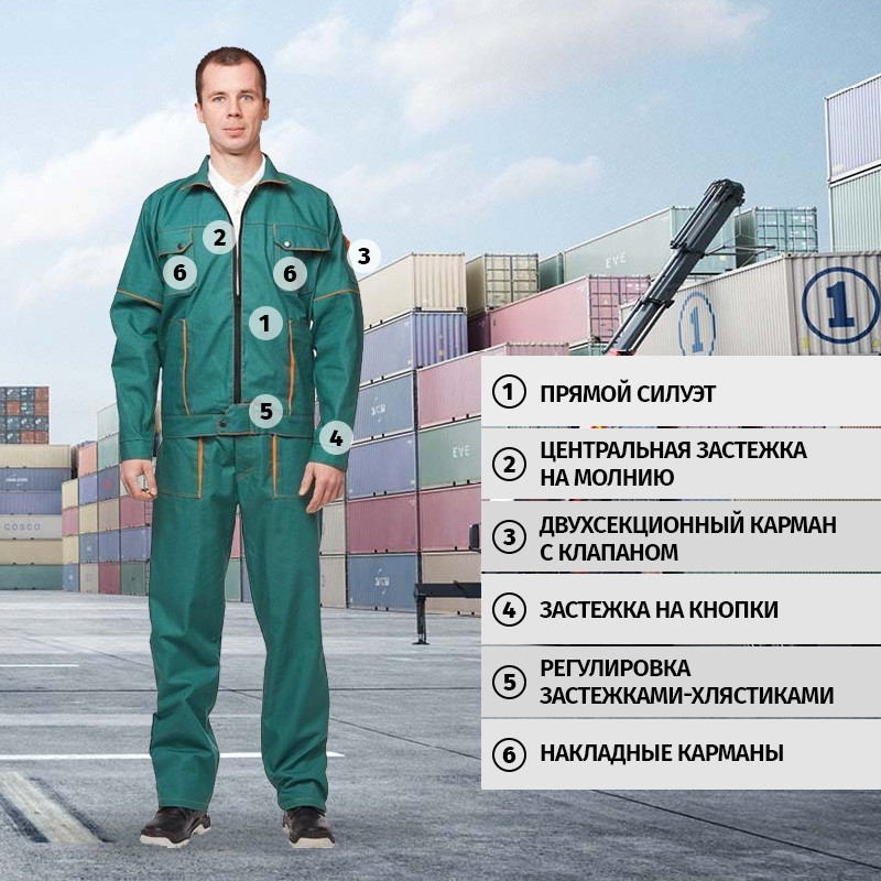 Костюм летний мужской л06-КБР зел. (р.44-46) 182-188 - фото 3
