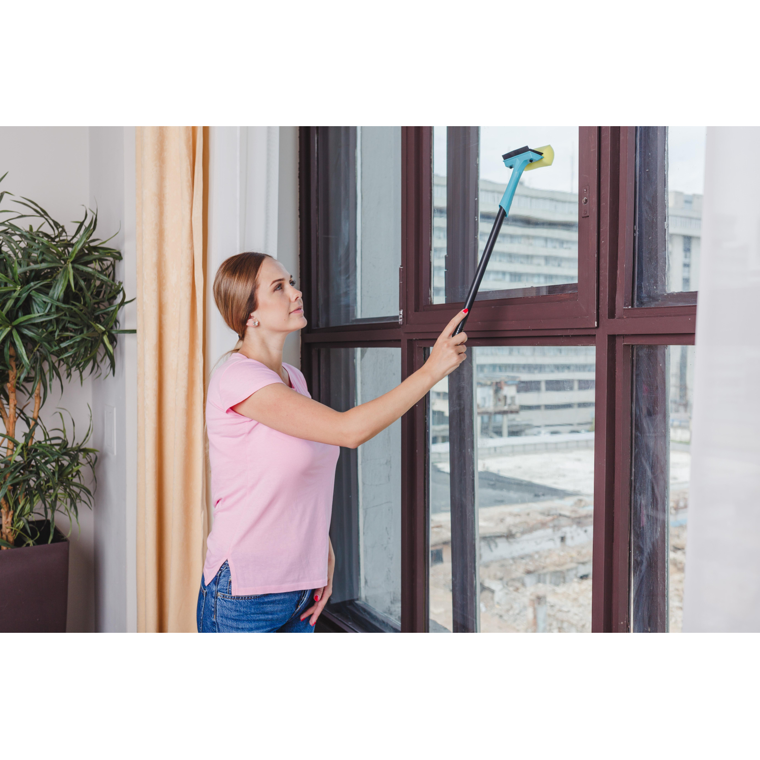 Швабра для мытья окон Step (губка, сгон, черенок 44см) SV3869НБС - фото 5