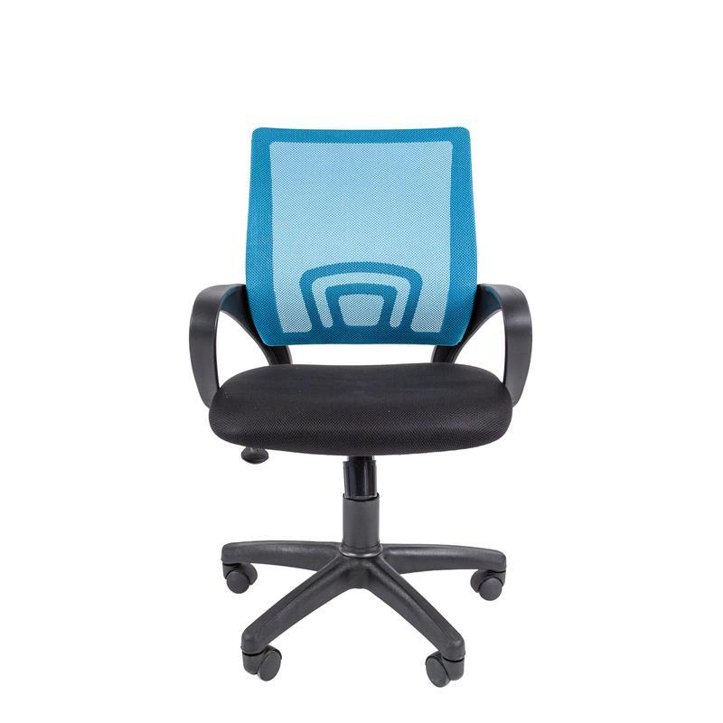 Кресло VT_EChair-304 ТС Net ткань черн/сетка голубой, пластик - фото 3