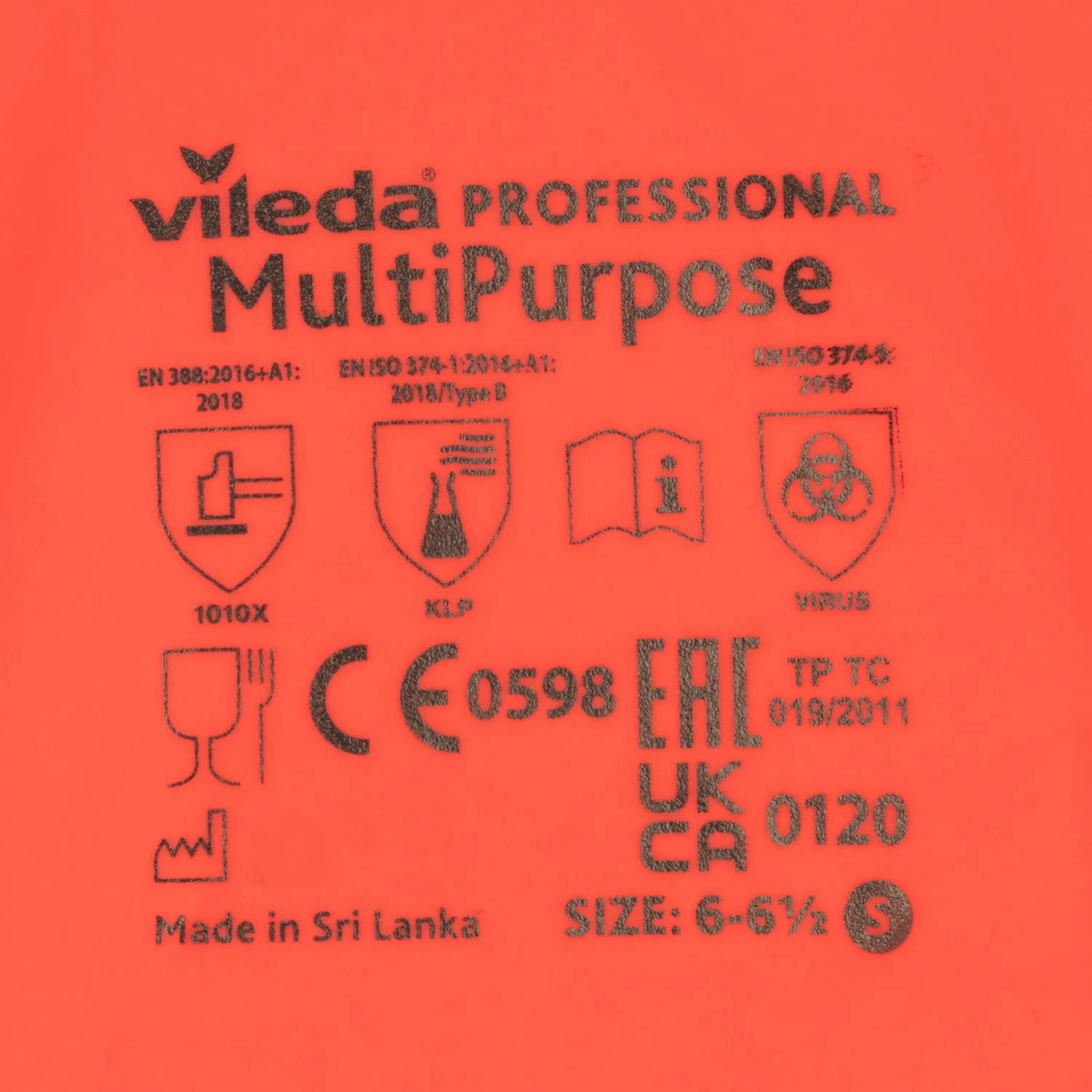 Перчатки резиновые Vileda Profes латекс красный рL 100751/174345,ПС - фото 4