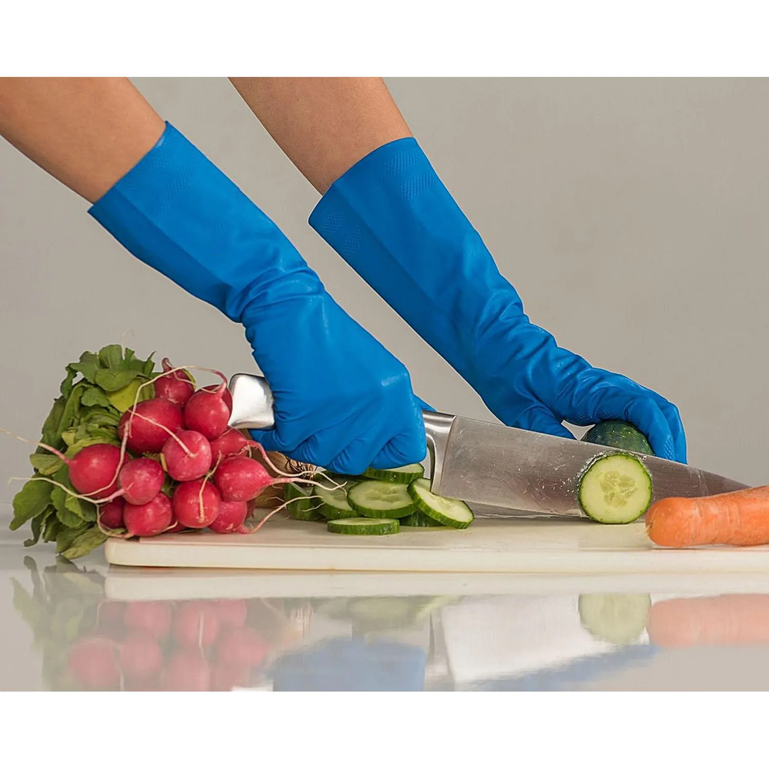 Перчатки резиновые Vileda Profes латекс синий рXL 102590/174357,ПС - фото 13