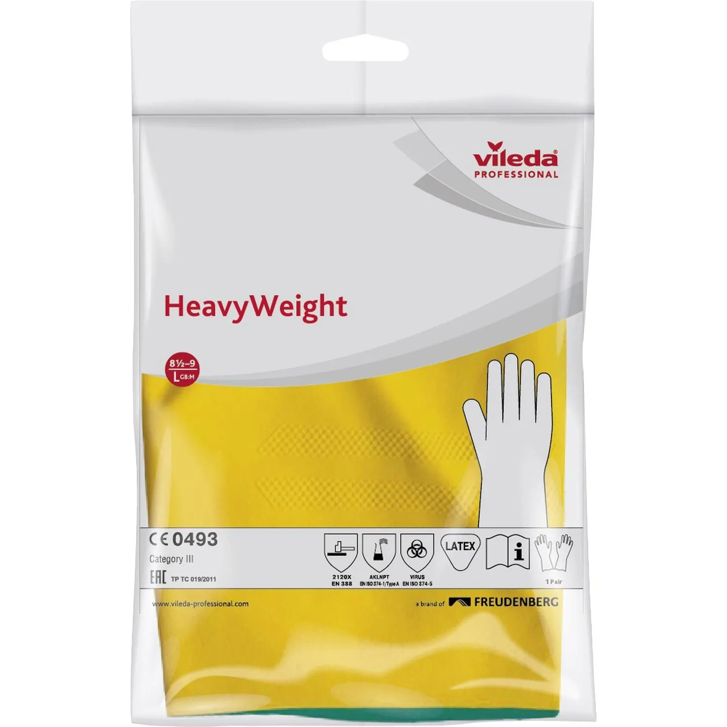 Перчатки резиновые Vileda Profes латекс/неопр зел/жел рL 120269/174307 - фото 11