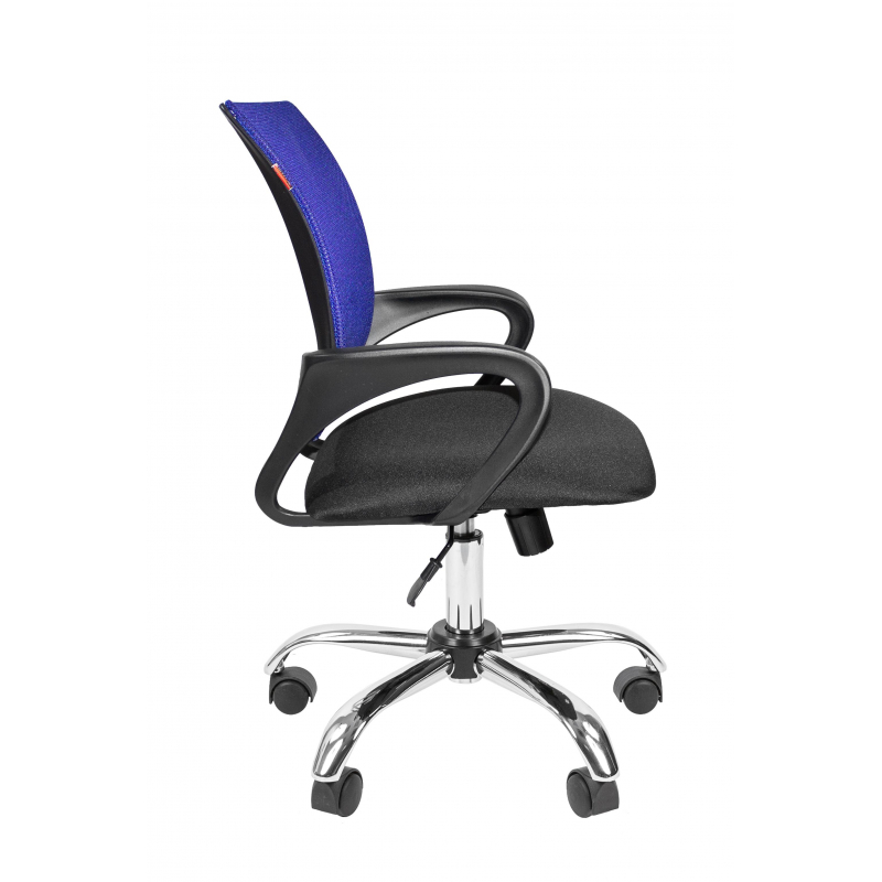Кресло VT_EChair-304 TC Net ткань черн/сетка синий, хром - фото 4