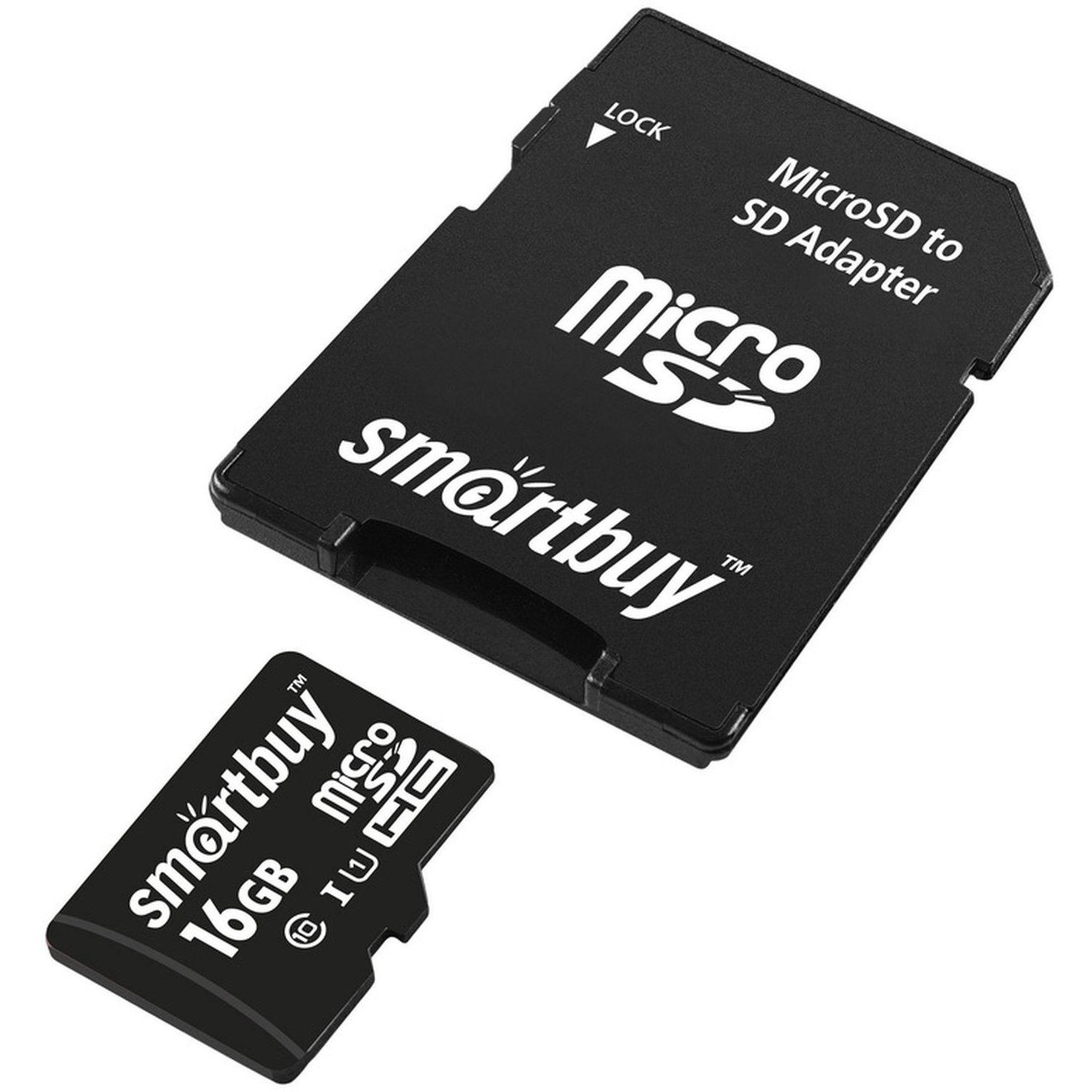 Карта памяти SmartBuy microSDHC 16Gb UHS-I Cl10 +ад, SB16GBSDCL10-01 - фото 2