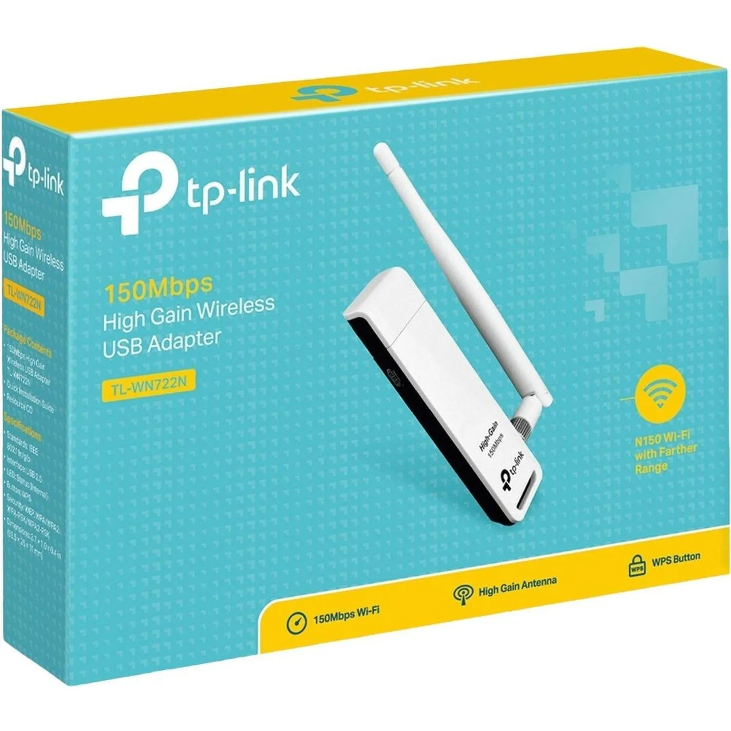 Сетевой адаптер WiFi TP-Link TL-WN722N USB 2.0 - фото 4