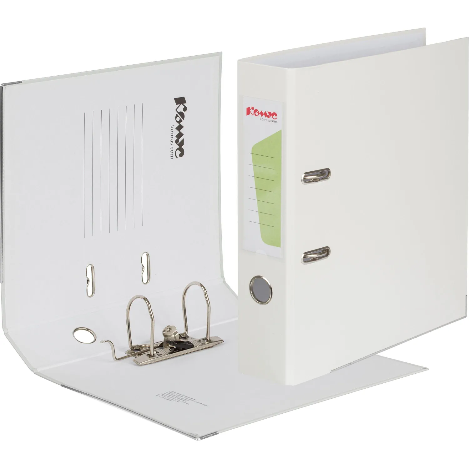 Папка-регистратор Комус Экономи 75мм белый жасмин,ПБП1,карм.кор.,мет.уг - фото 2