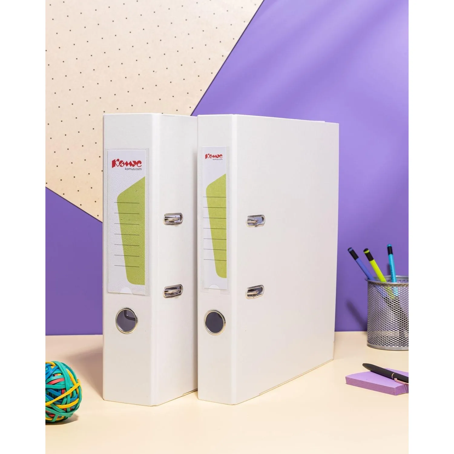 Папка-регистратор Комус Экономи 75мм белый жасмин,ПБП1,карм.кор.,мет.уг - фото 13
