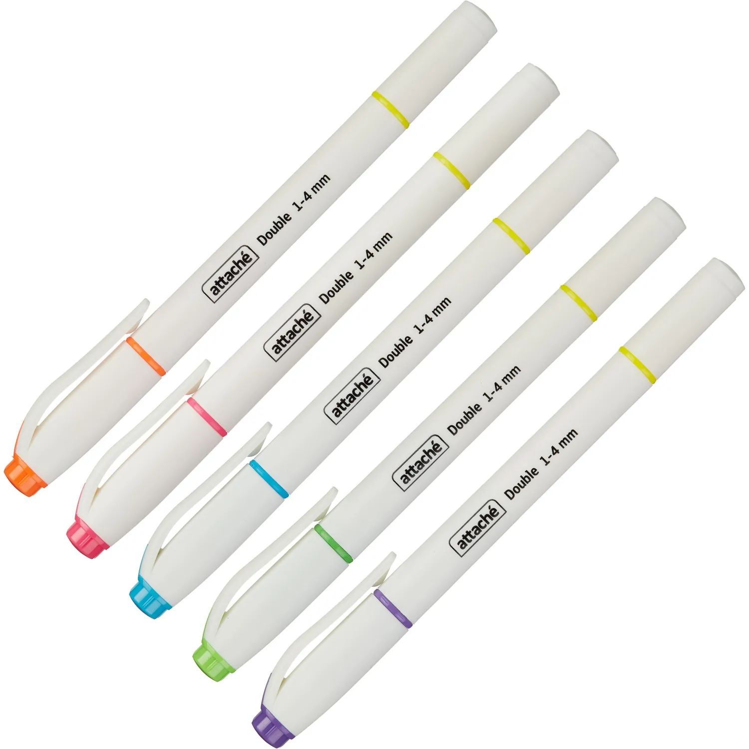 Набор текстовыделителей Attache Double 1-4 мм наб 6 цв 5 маркеров - фото 2