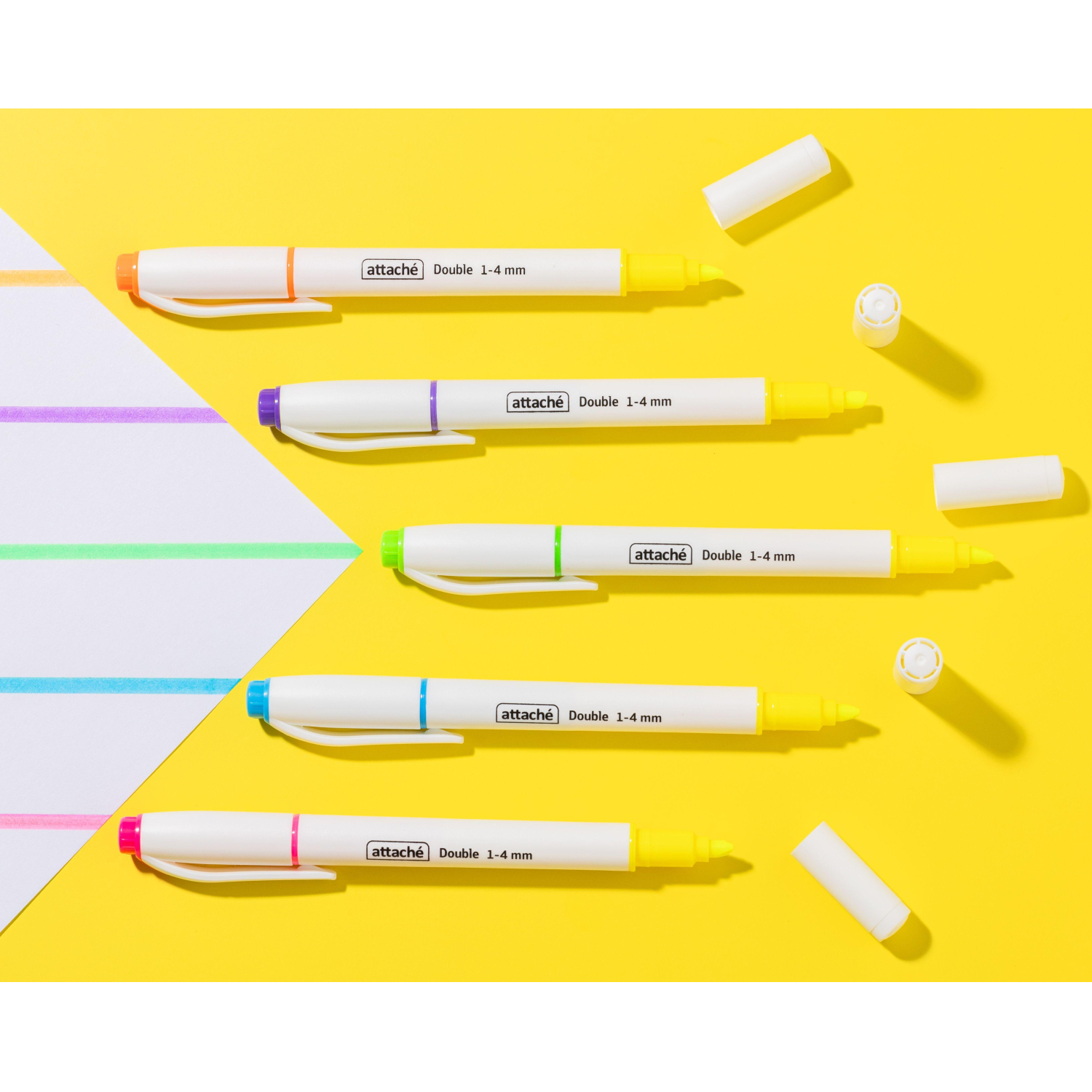 Набор текстовыделителей Attache Double 1-4 мм наб 6 цв 5 маркеров - фото 20