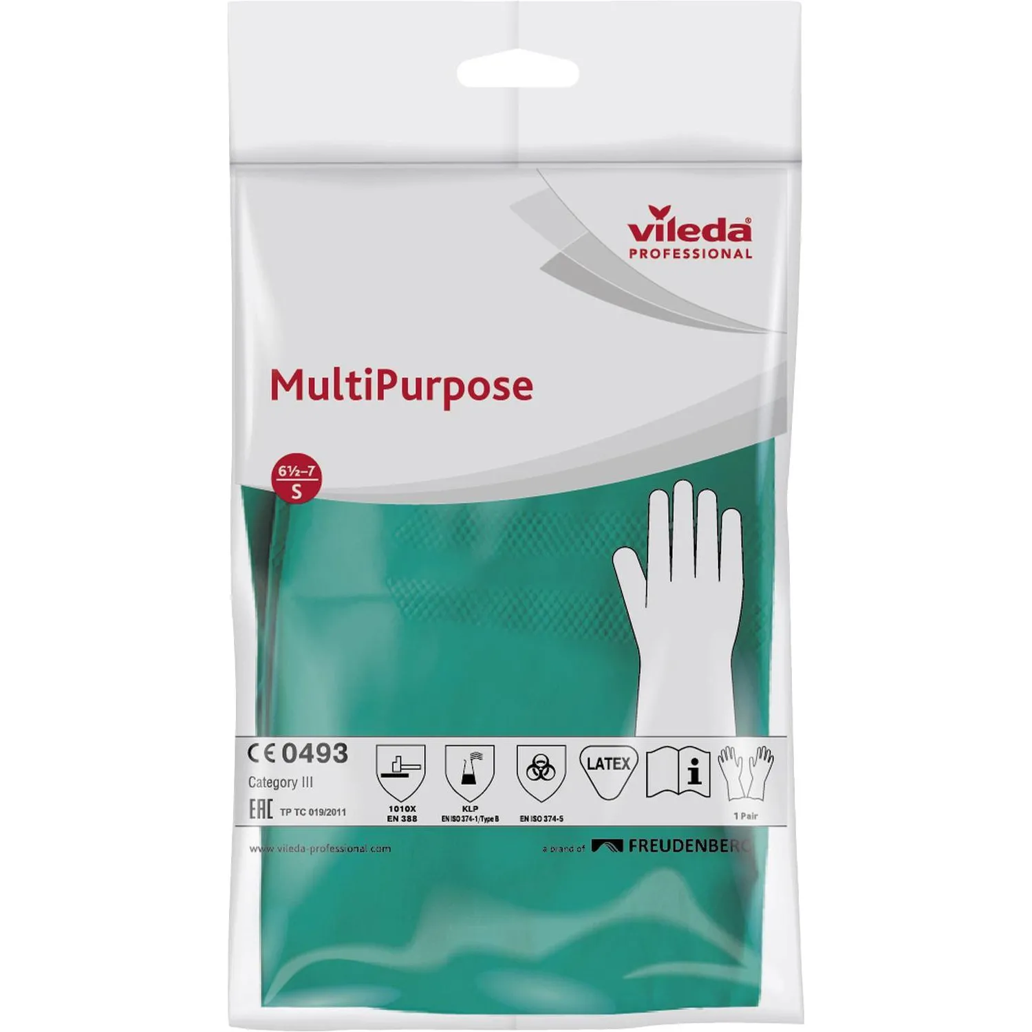 Перчатки резиновые Vileda Profes латекс зеленый рS 100755/174361,ПС - фото 11