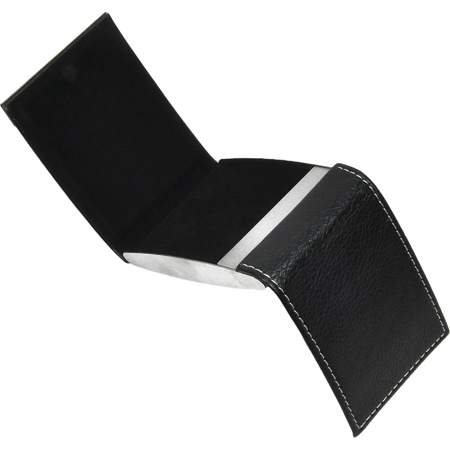 Визитница металлическая двухсторонняя (отд.искусств. кожа, 63х96 мм) 80105 - фото 2