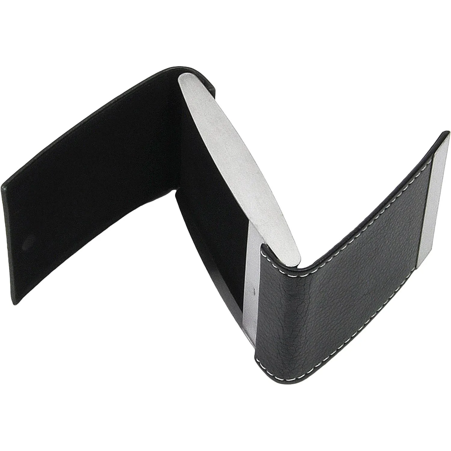 Визитница металлическая двухсторонняя (отд.искусств. кожа, 63х96 мм) 80105 - фото 3