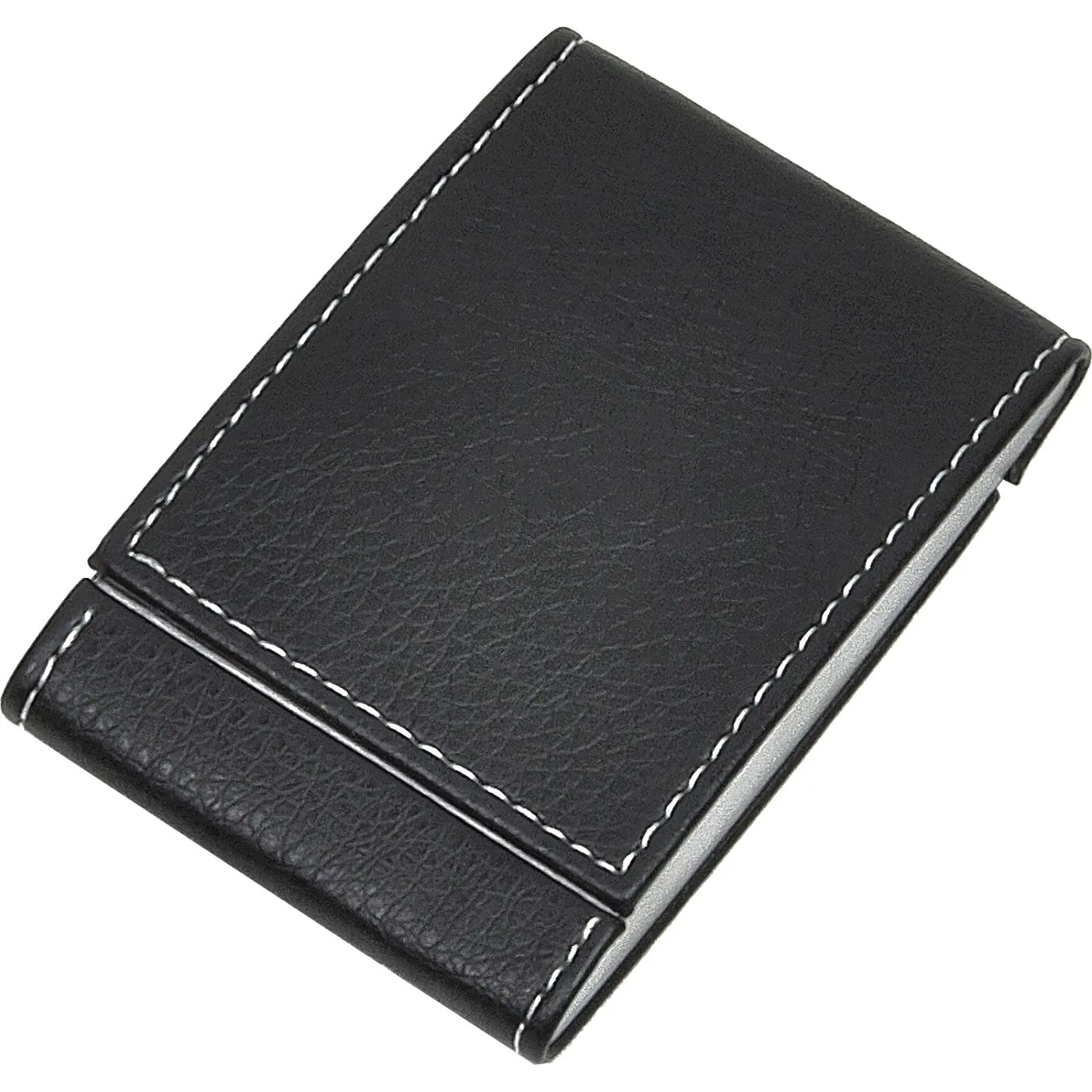 Визитница металлическая двухсторонняя (отд.искусств. кожа, 63х96 мм) 80105 - фото 4