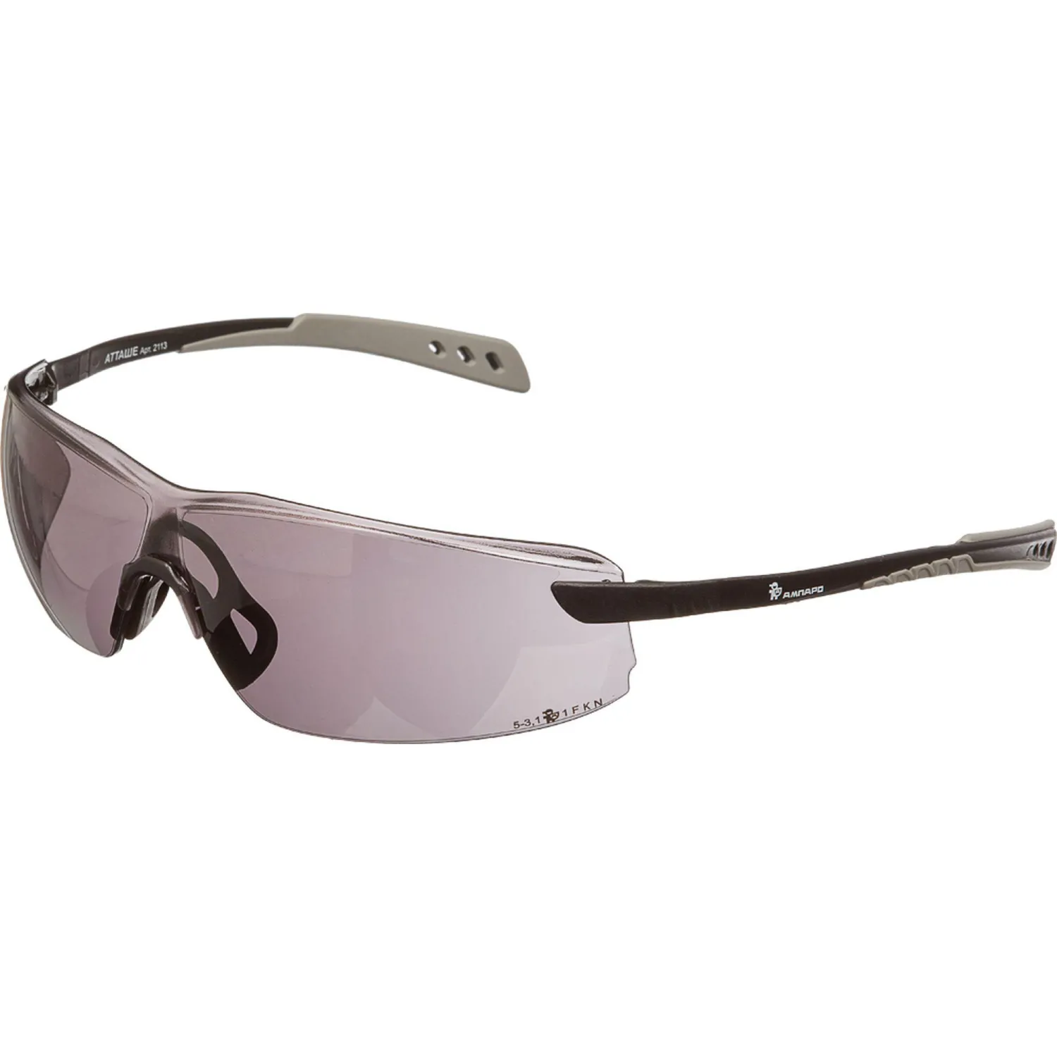 Очки защитные открытые Ампаро Атташе затемненные (артикул производит 2113) - фото 3