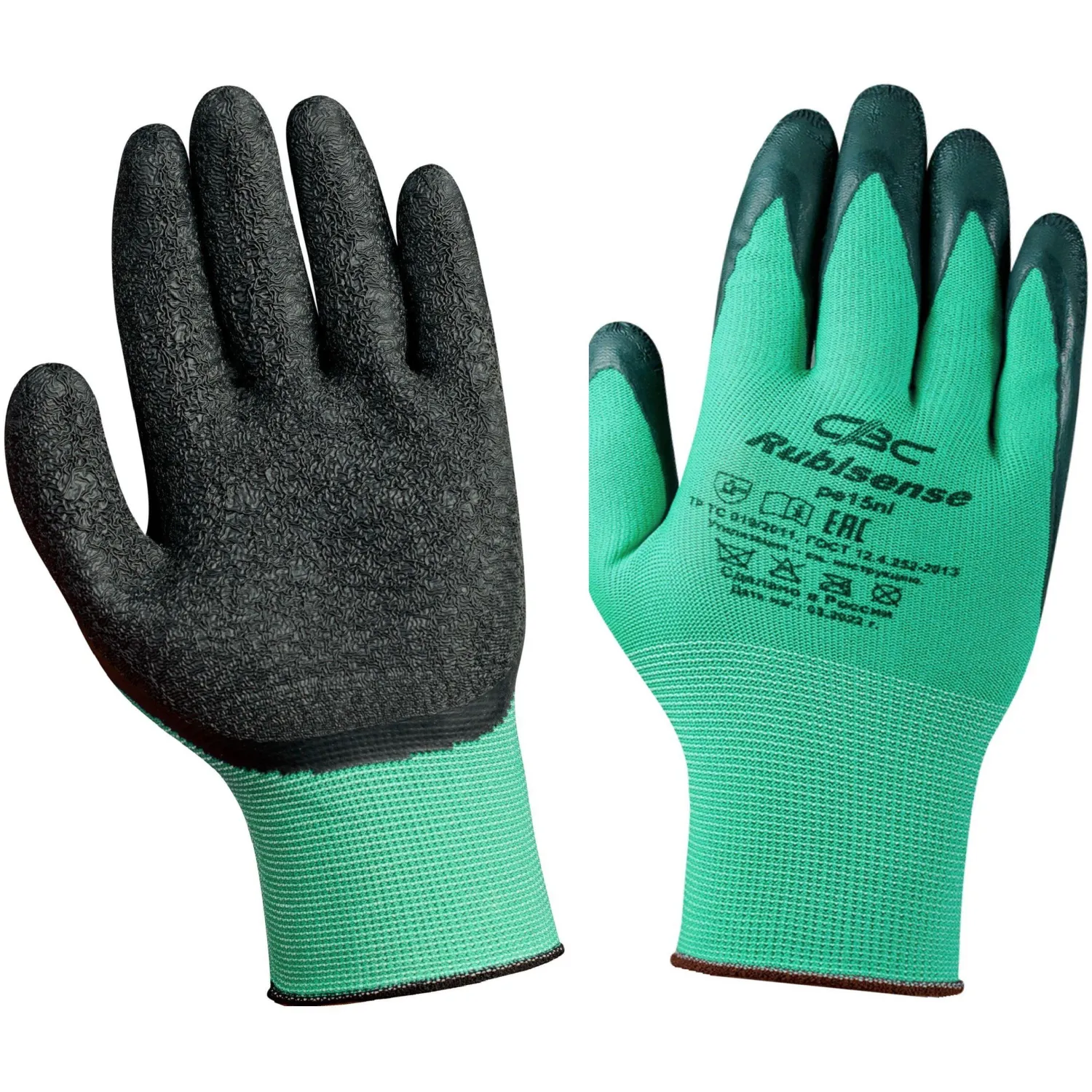 Перчатки защитные Rubisense арт.pe15nl полиэфир с латекс.текстурир.покр. р8 - фото 2